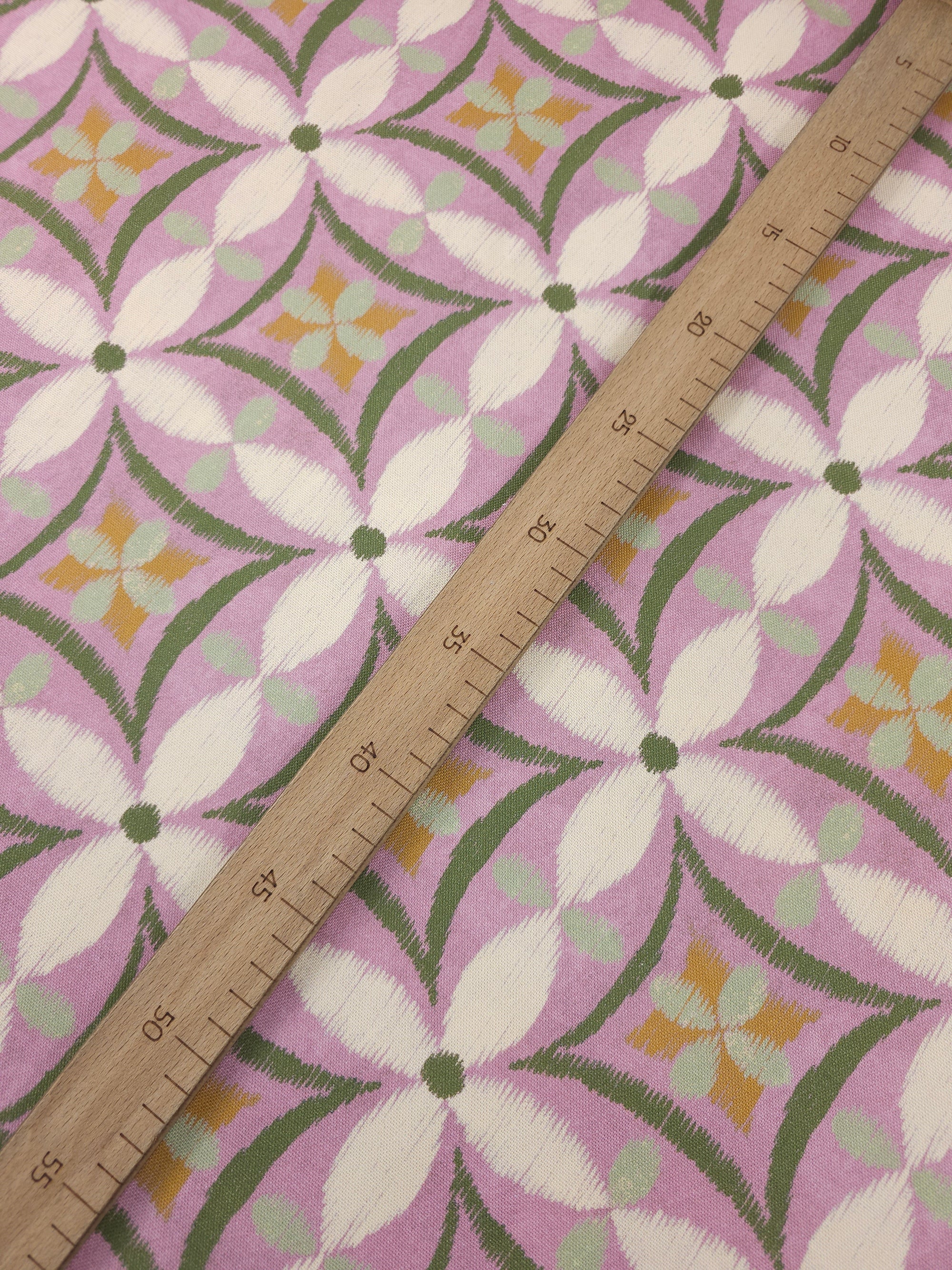 Warm Lilac/Olive Tapestry Abstract Lightweight Canvas Cotton