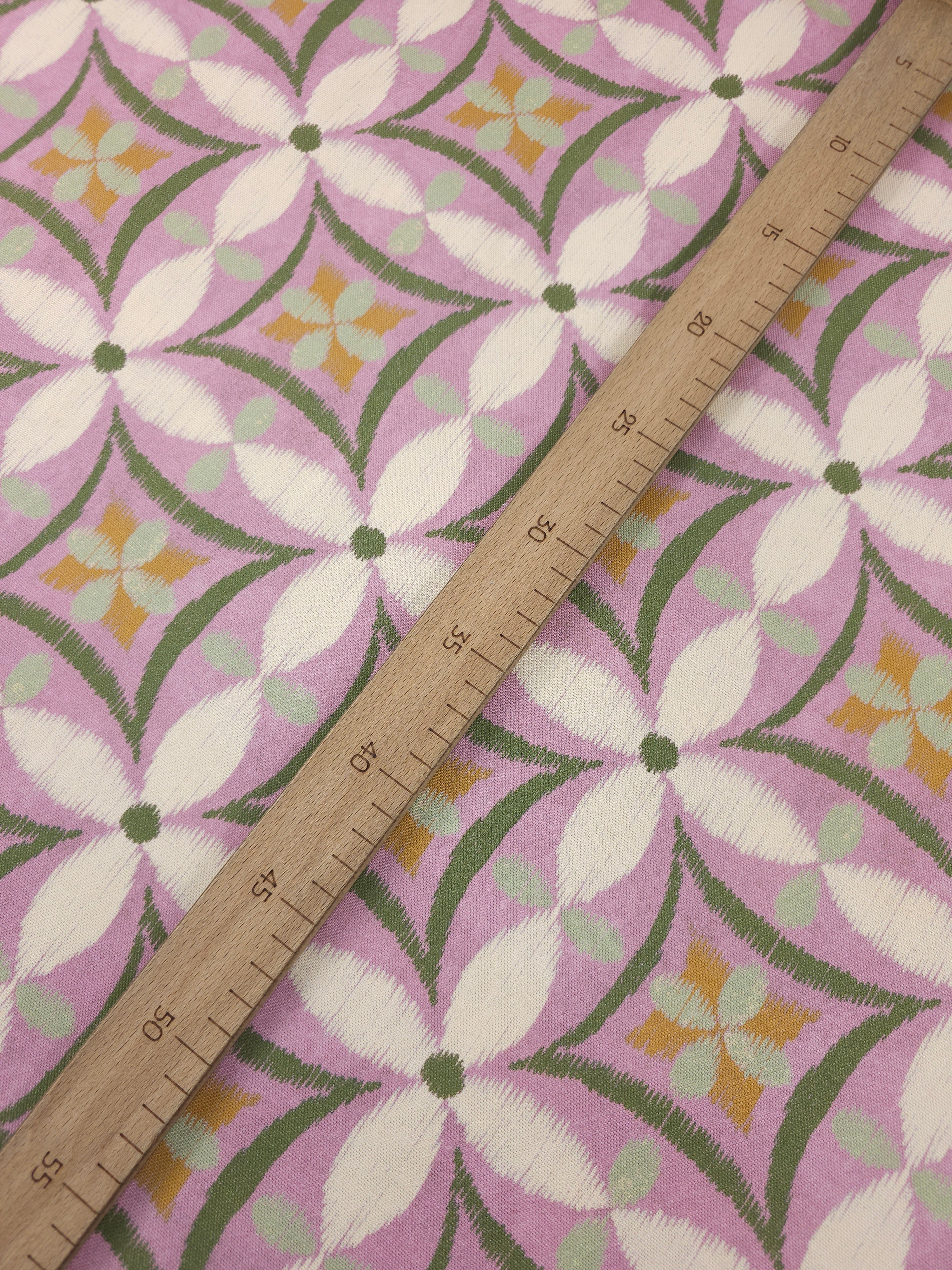 Warm Lilac/Olive Tapestry Abstract Lightweight Canvas Cotton