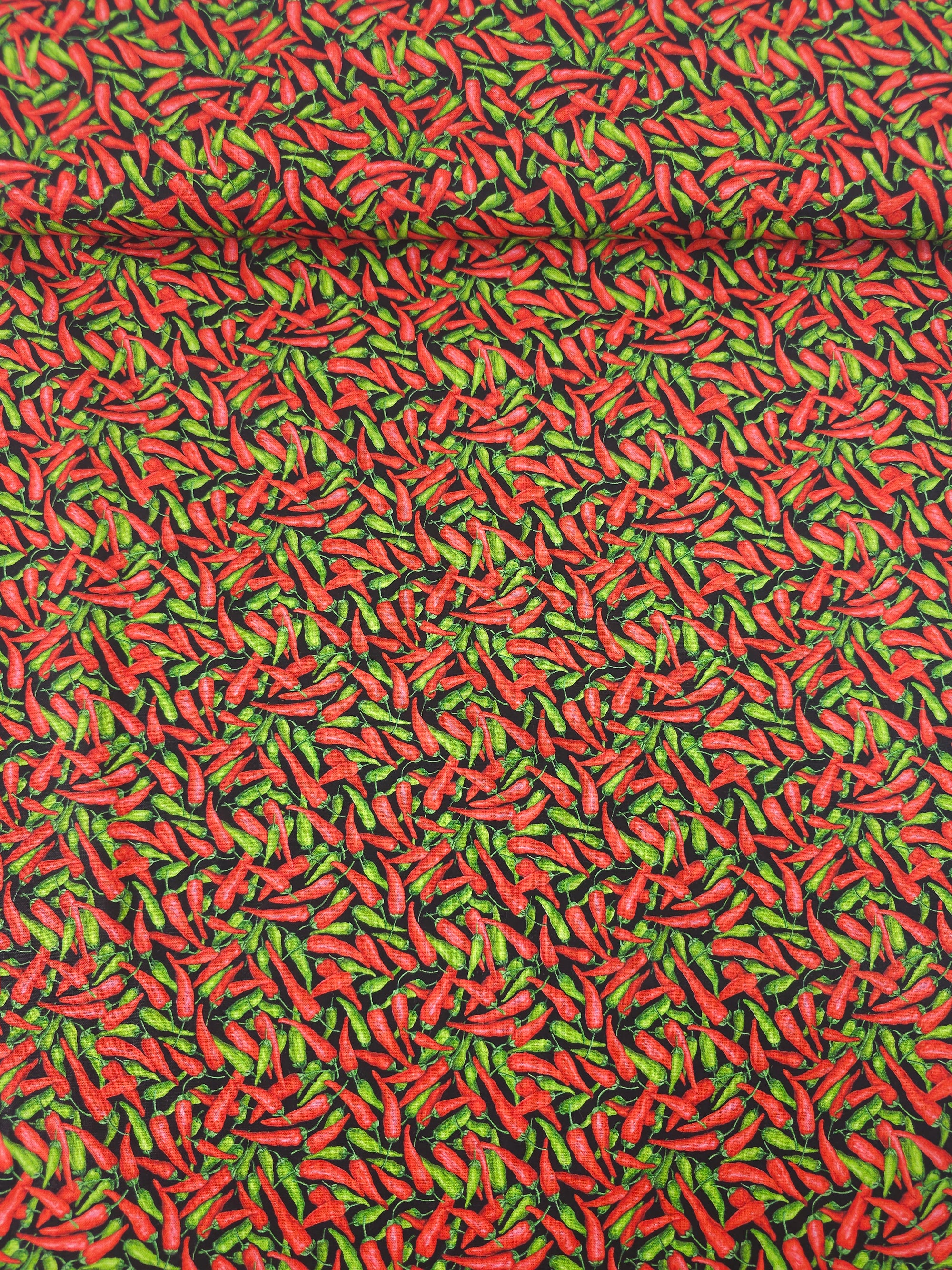 Red/Green Chillies 100% Cotton