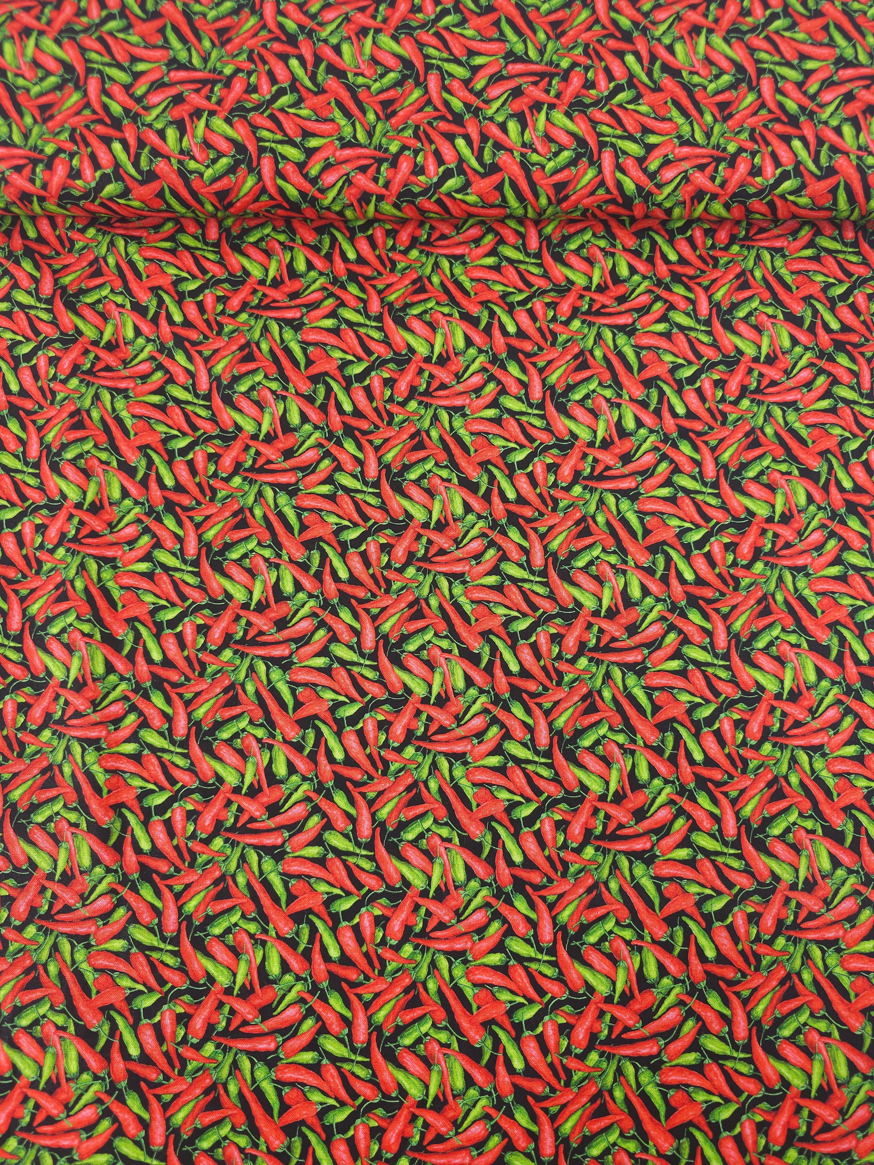Red/Green Chillies 100% Cotton