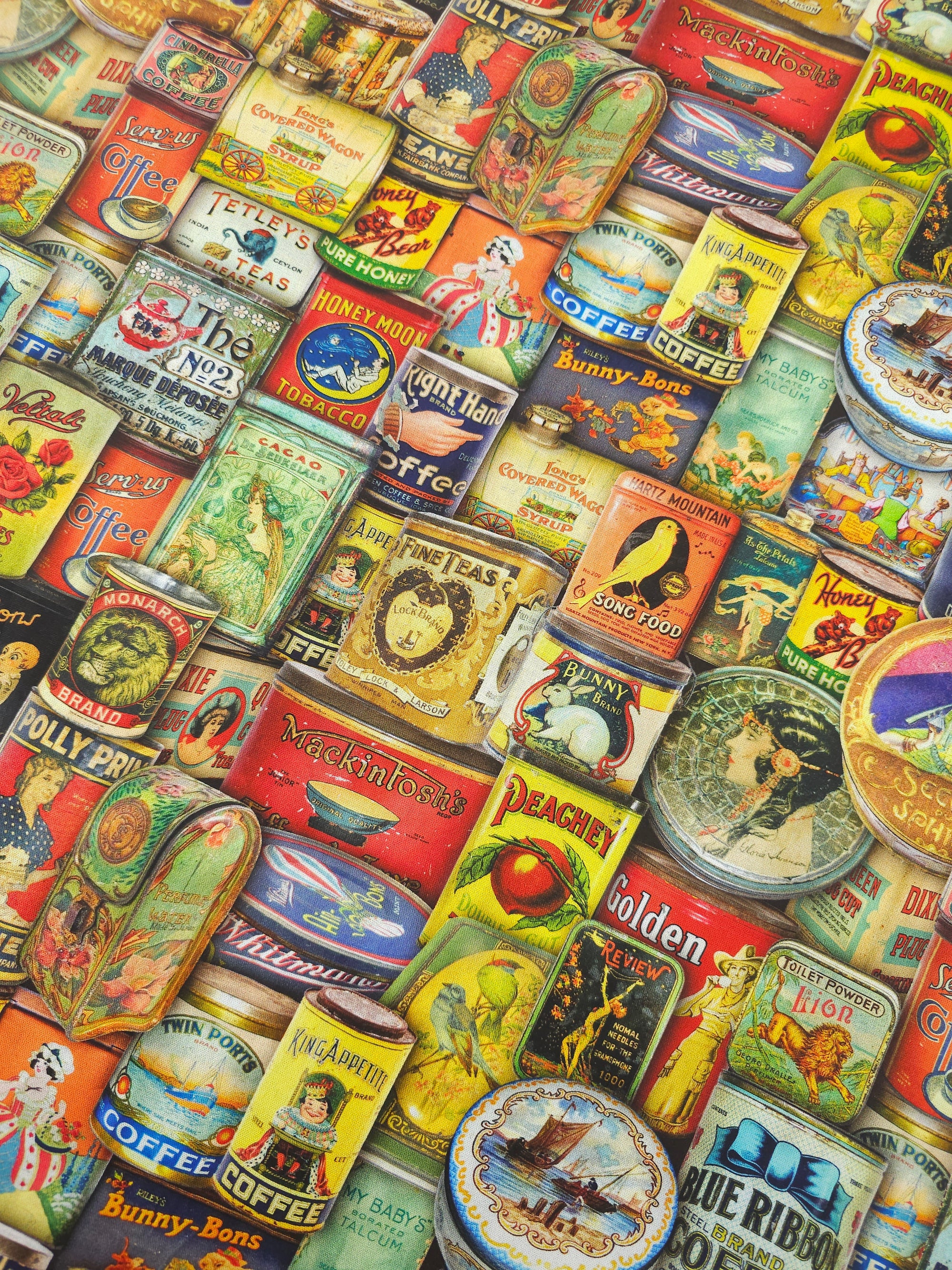 Retro/Vintage Food Cans 100% Cotton - Robert Kaufman