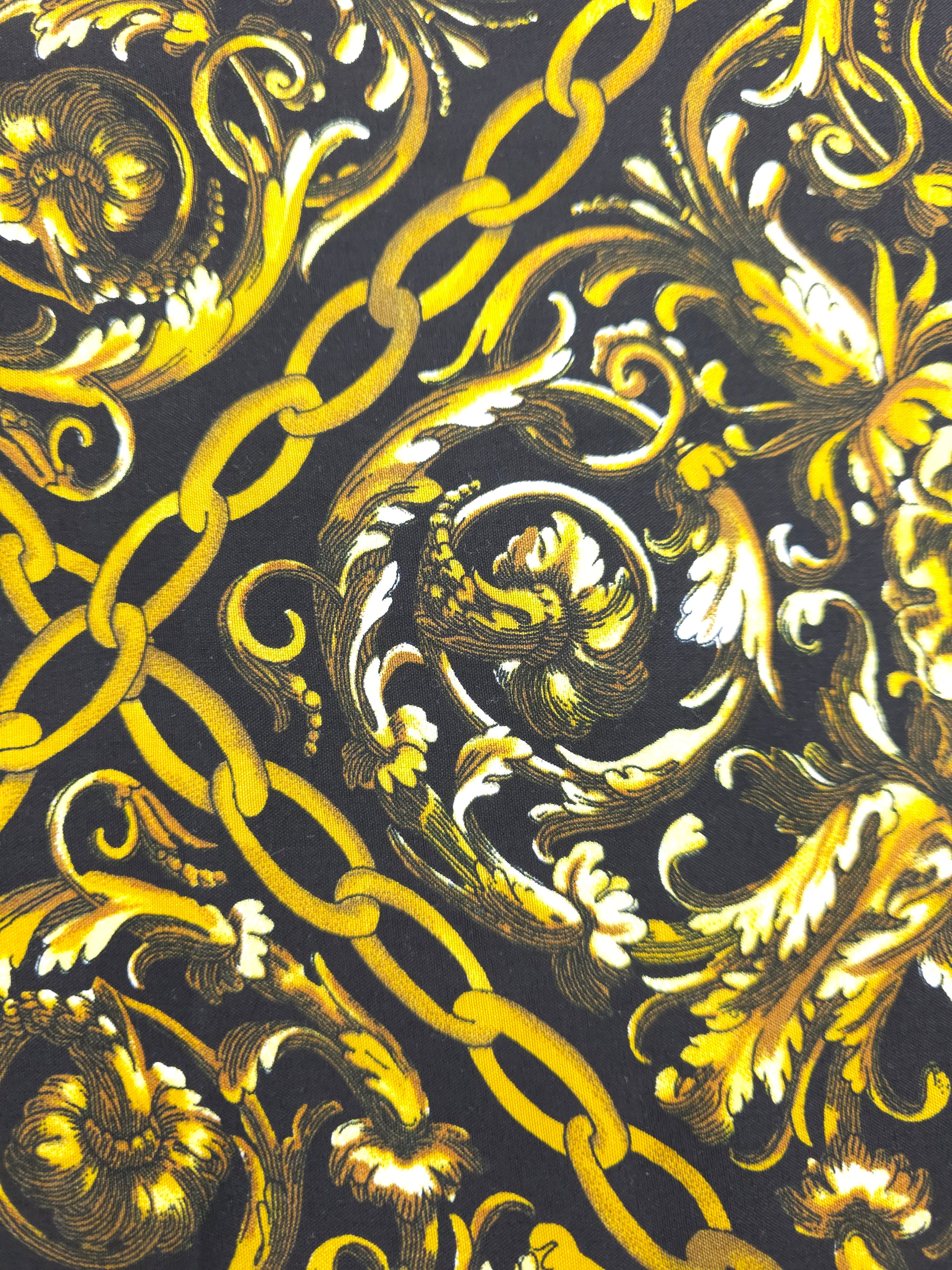Gold Chain Baroque Viscose Challis - 2m Piece