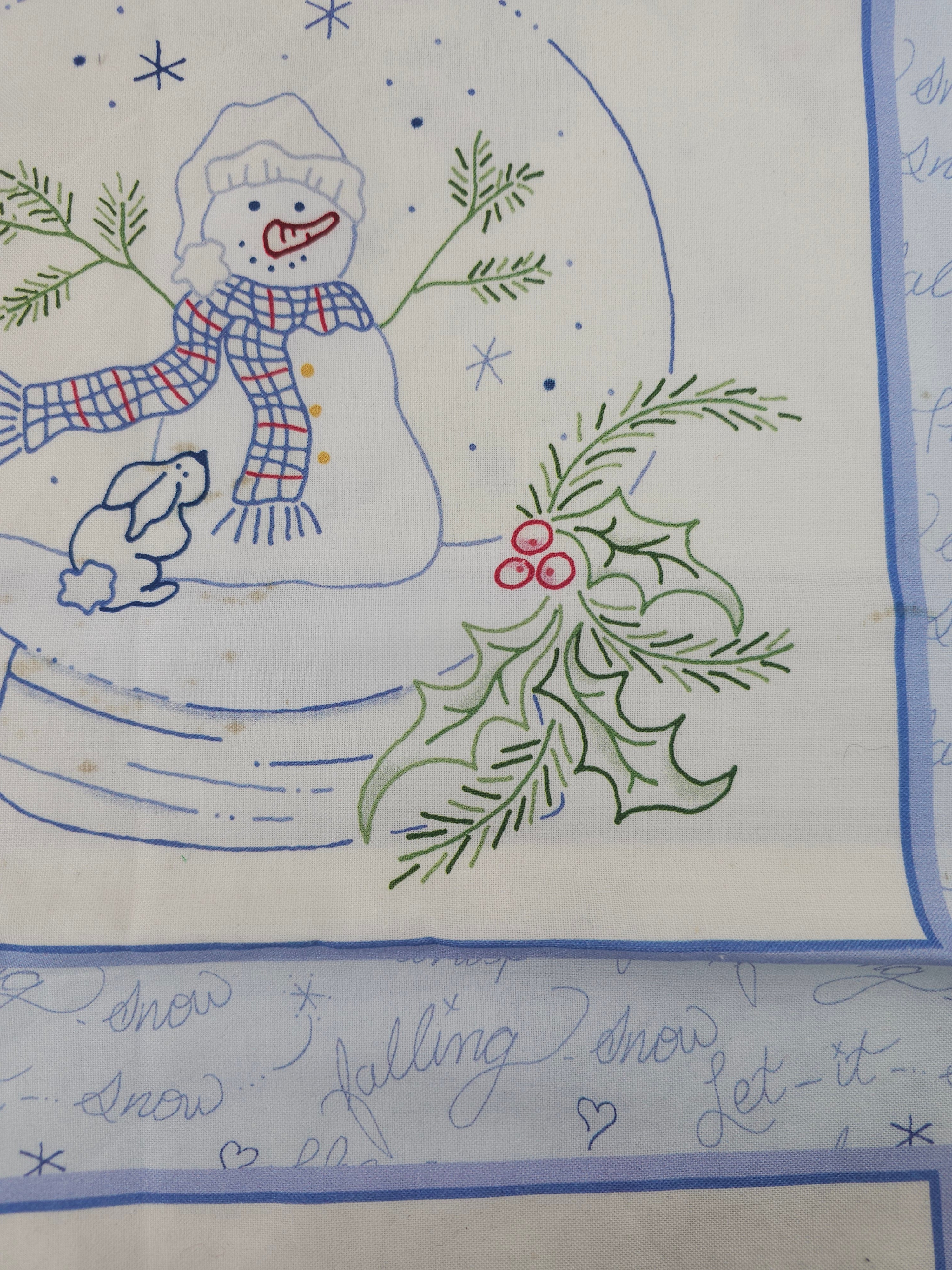 Christmas line art Cotton panel- 0.6m piece