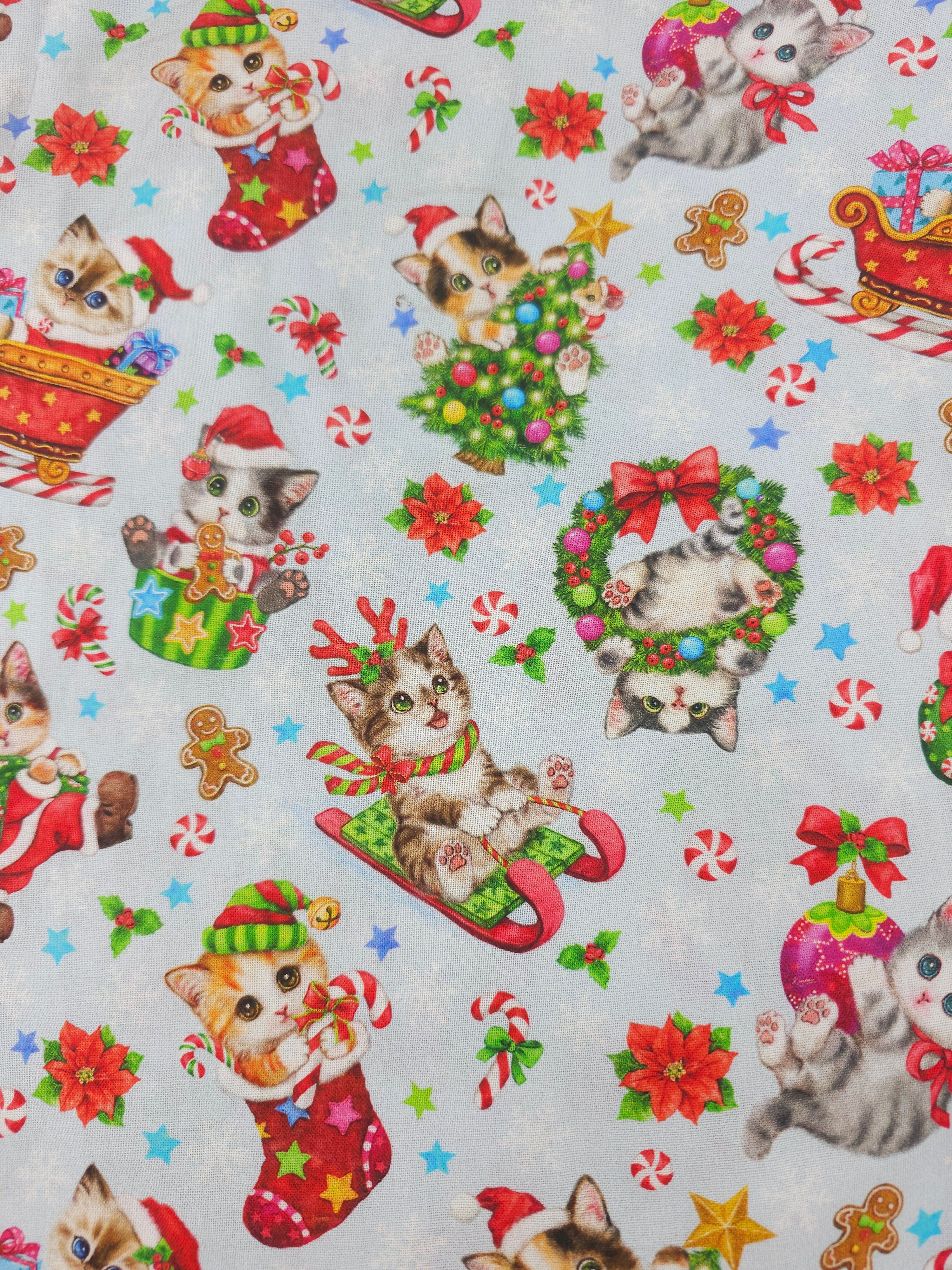Cristmas cats Cotton- 2.8m piece