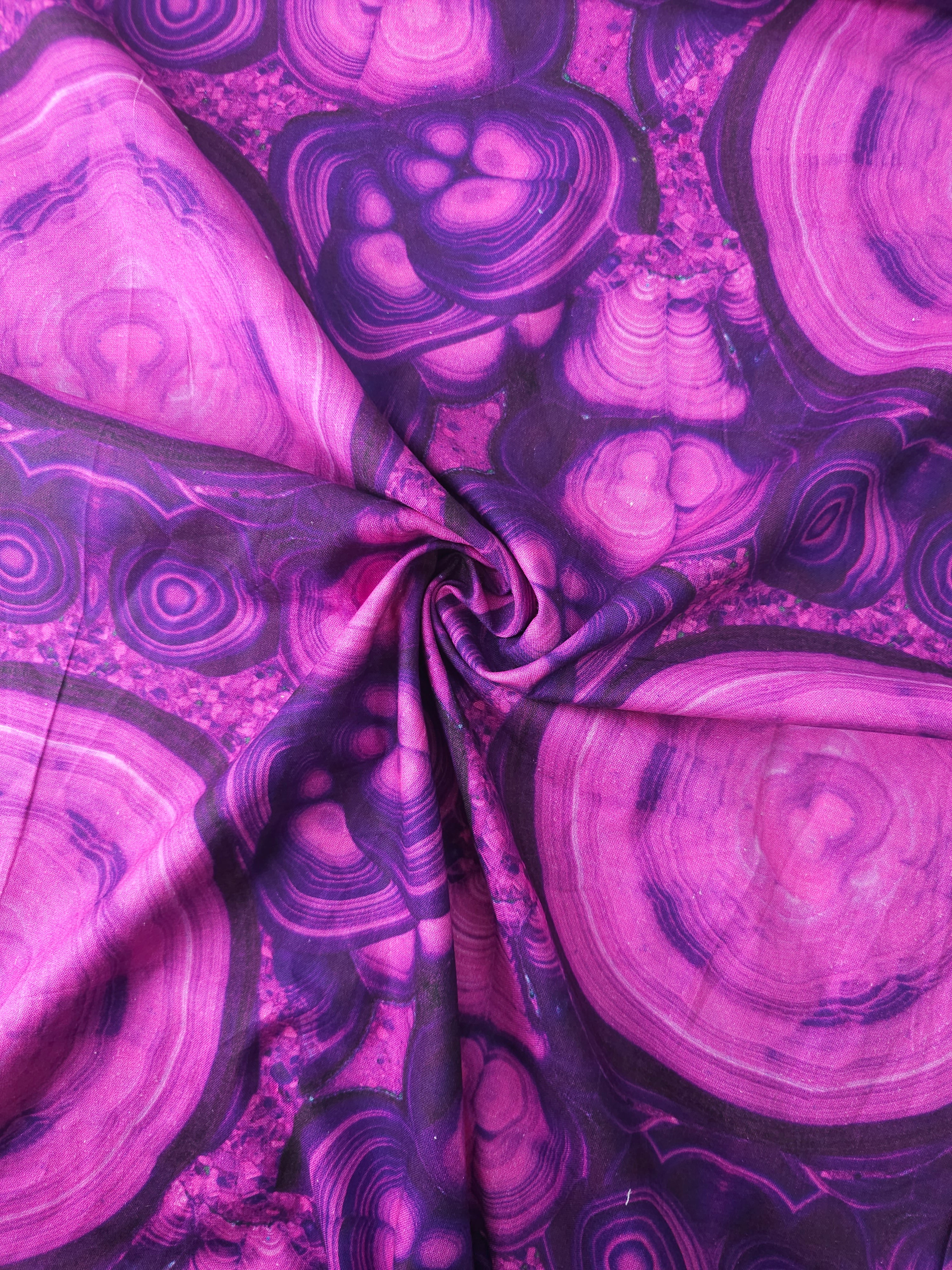Magenta Purple Kaleidoscopic Log 100% Cotton
