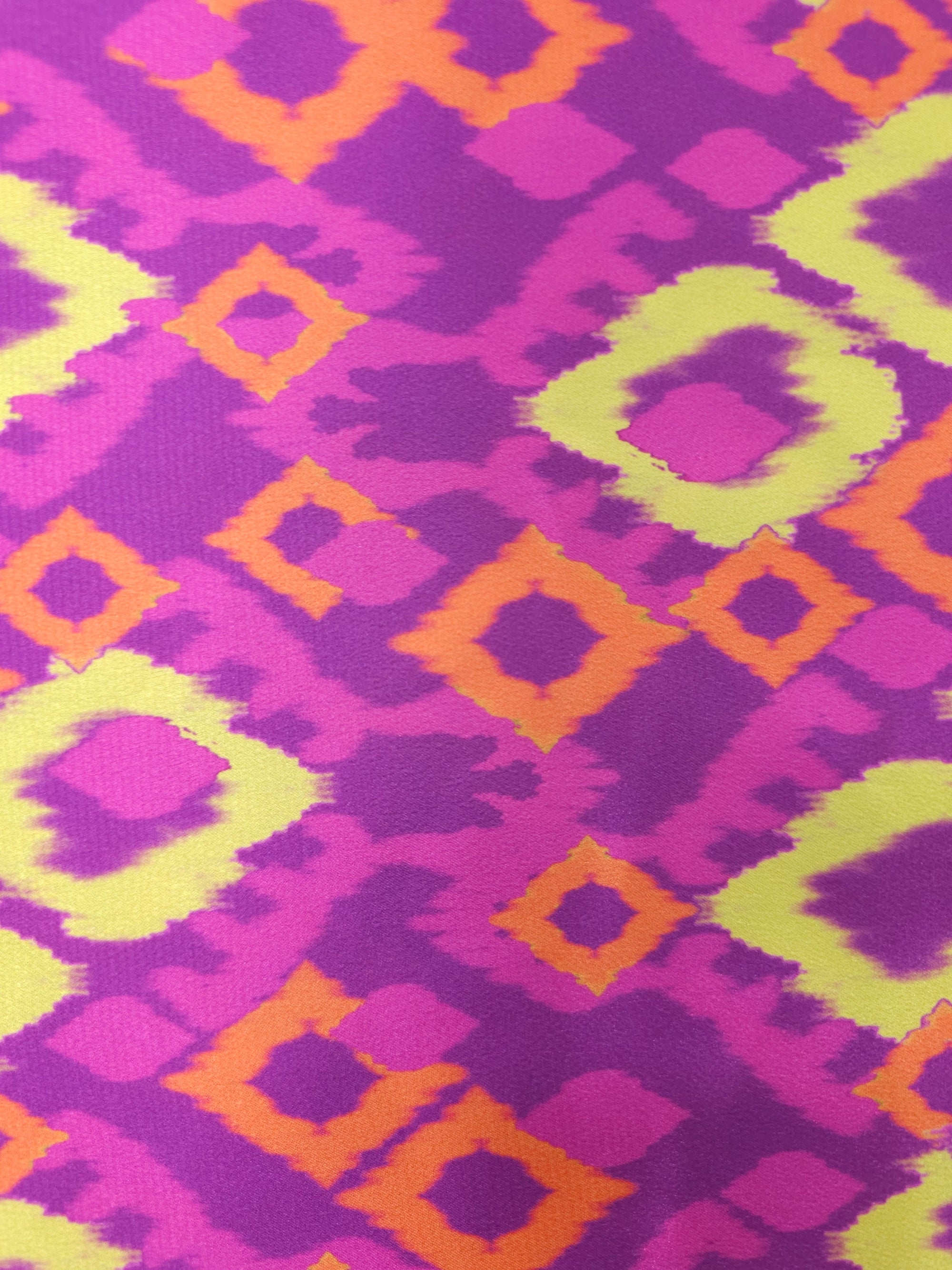 Ikat Fusion Viscose Satin - (Various Sizes)