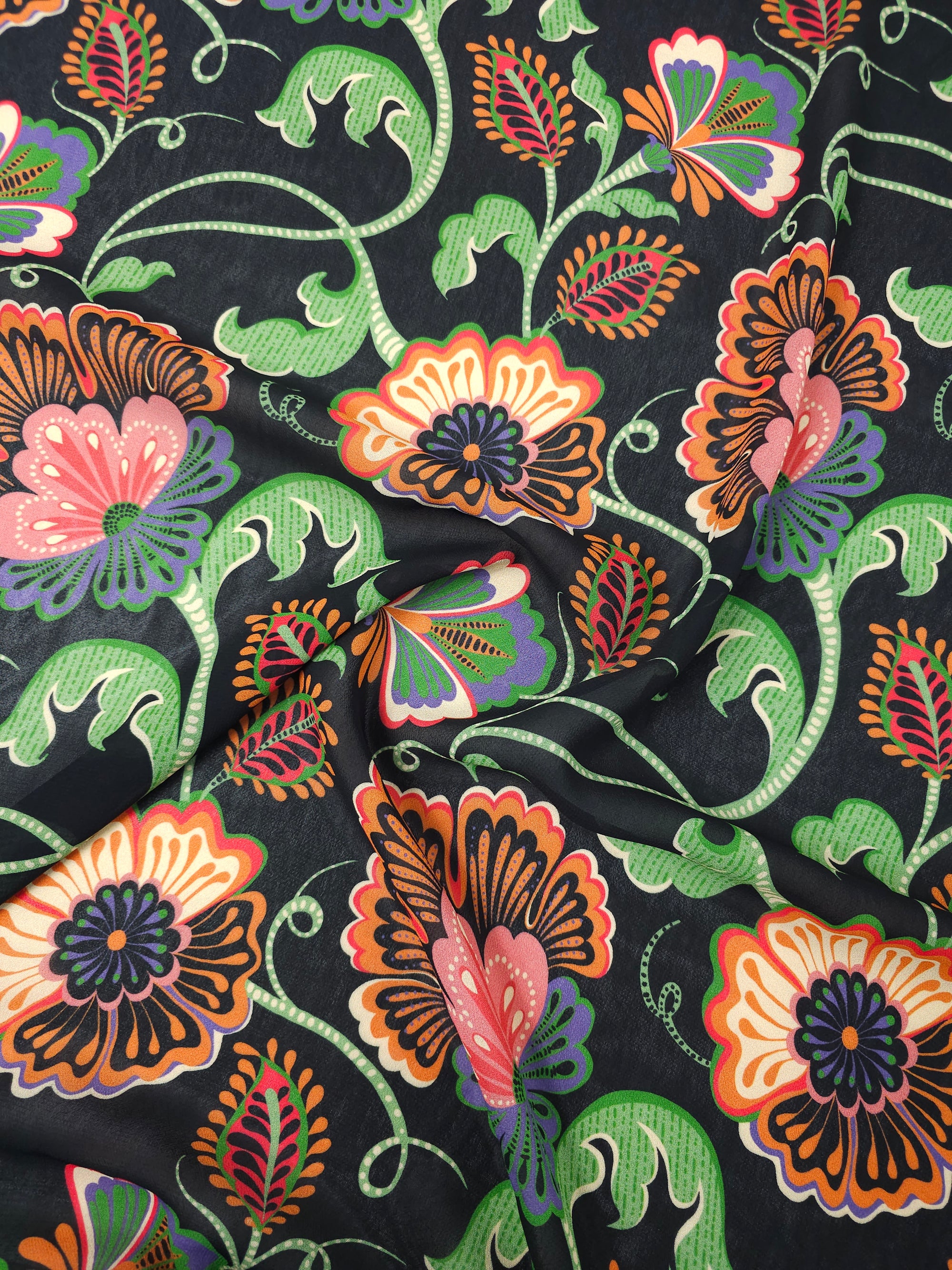 Floral Fiesta Viscose Crepe *DEFECT*