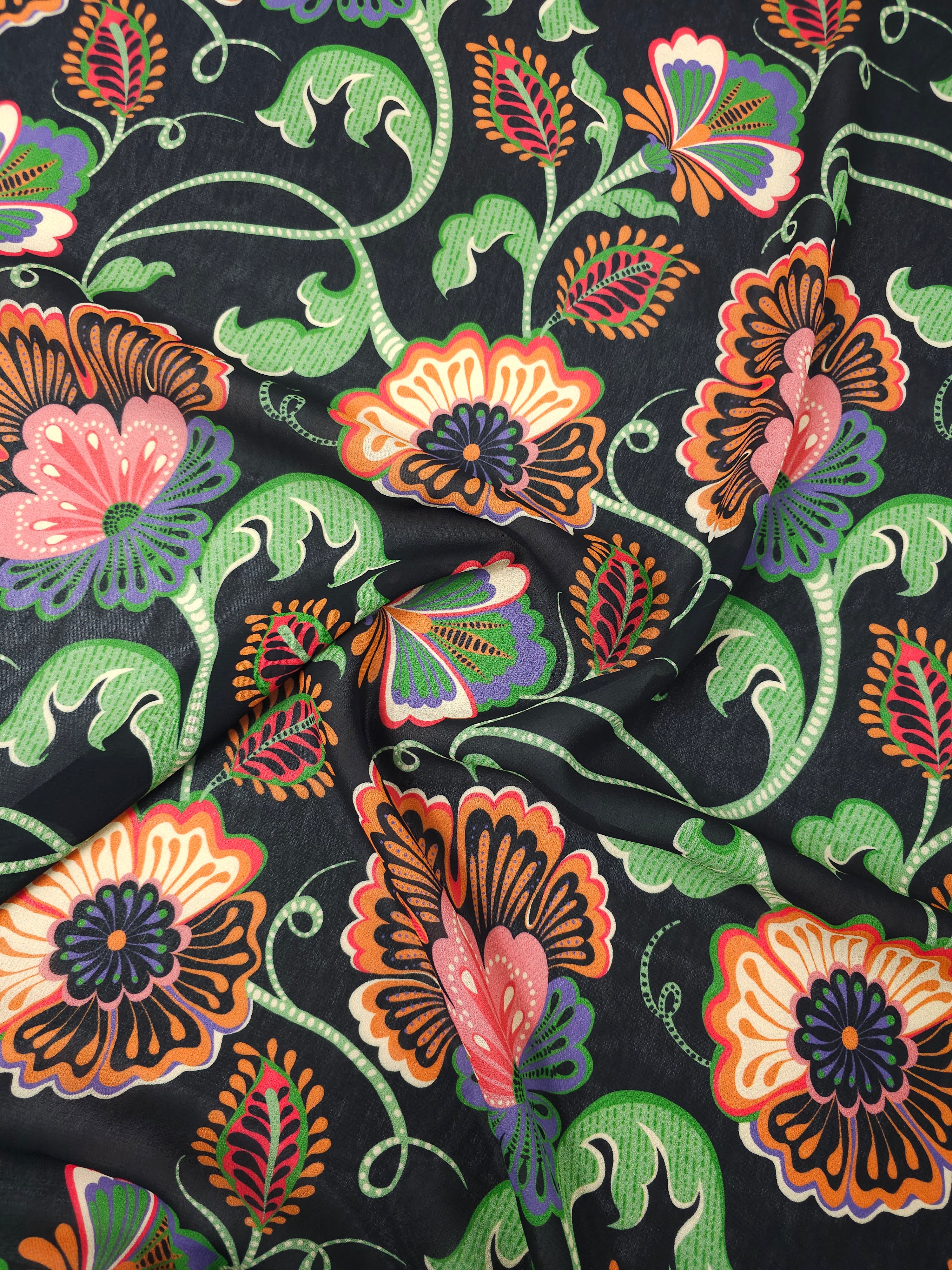 Floral Fiesta Viscose Crepe *DEFECT*