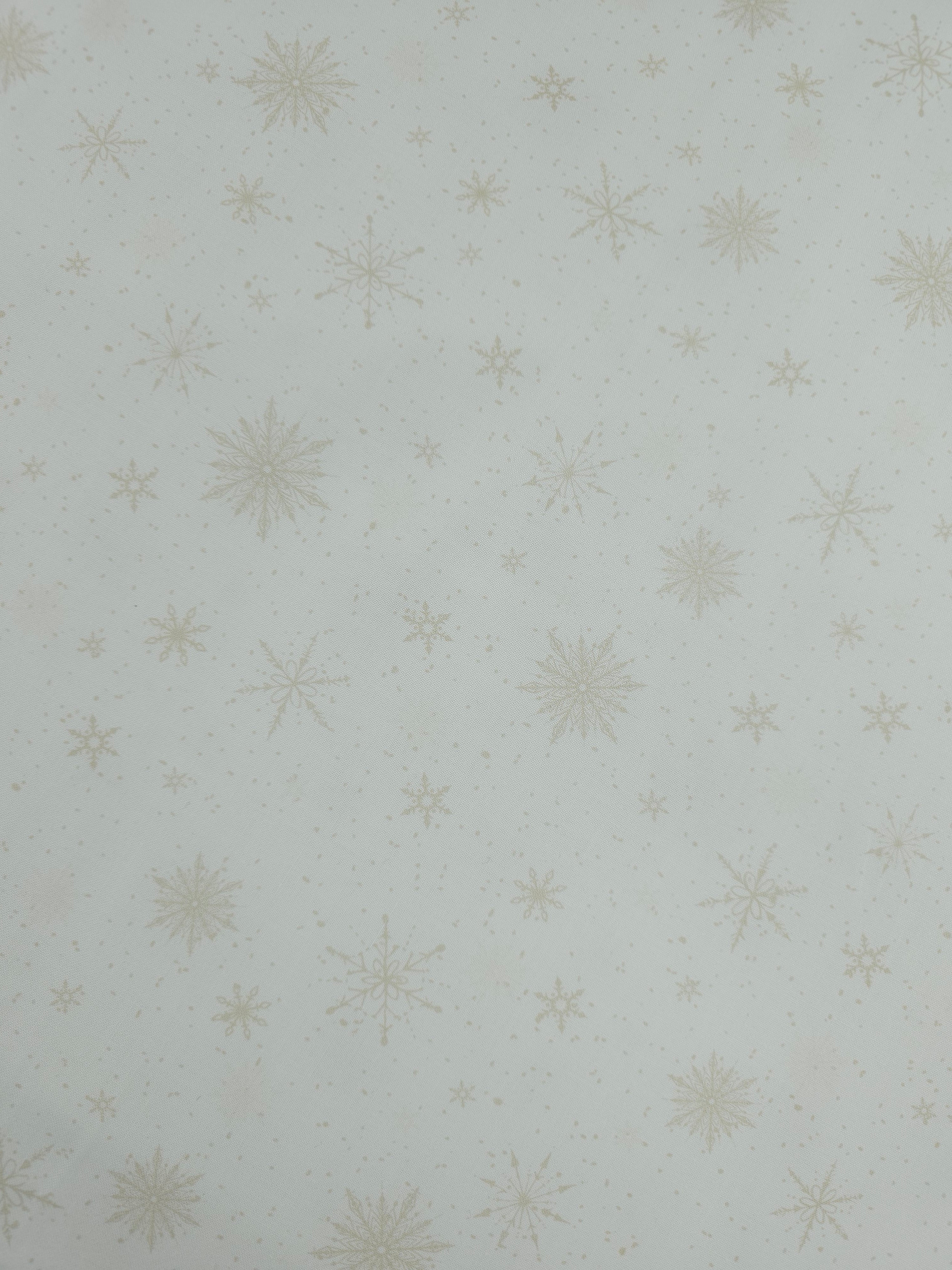 Beige/Off-White Snowflakes 100% Cotton
