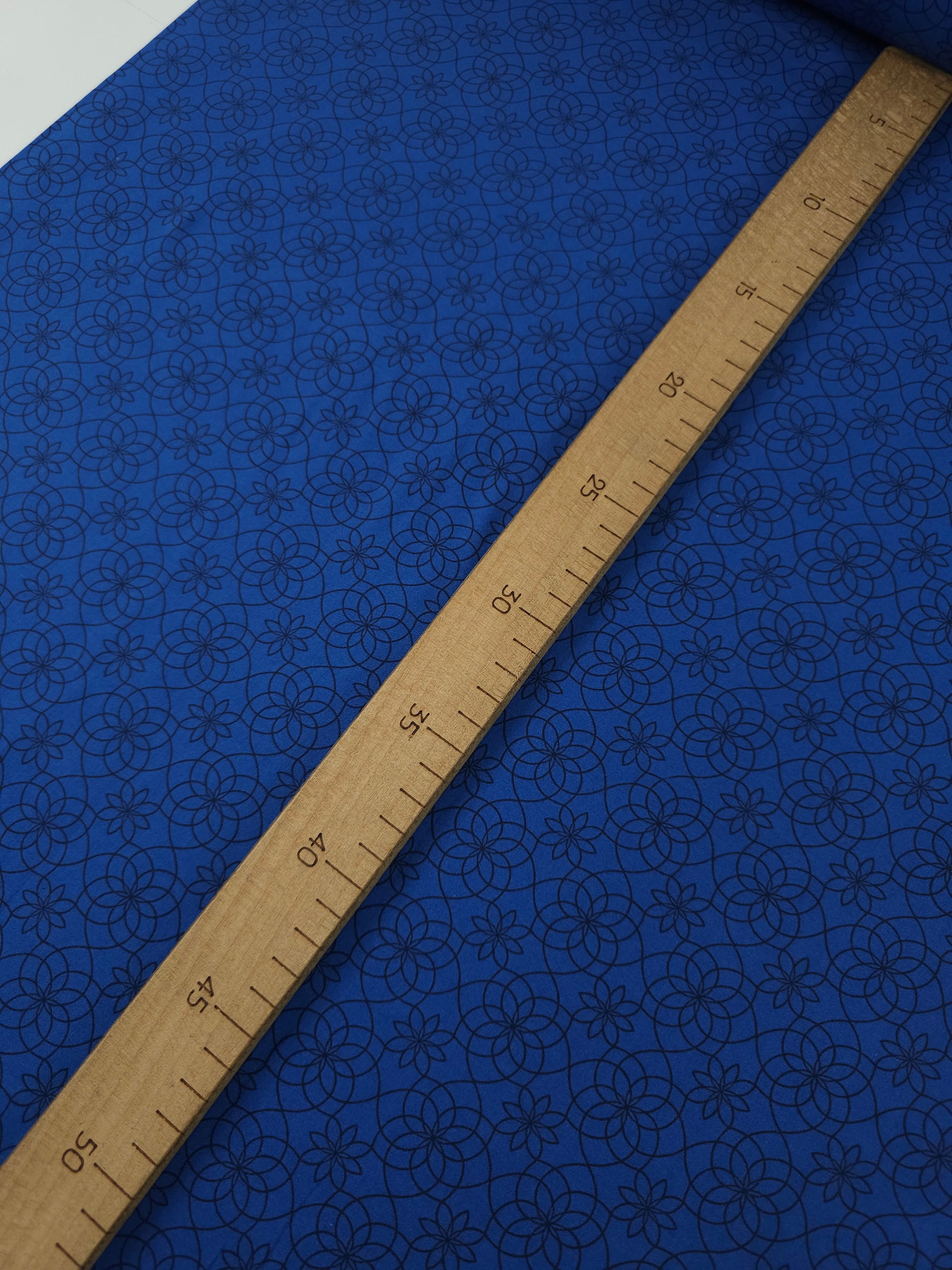 Dark Blue Floral Spiral 100% Cotton - Benartex