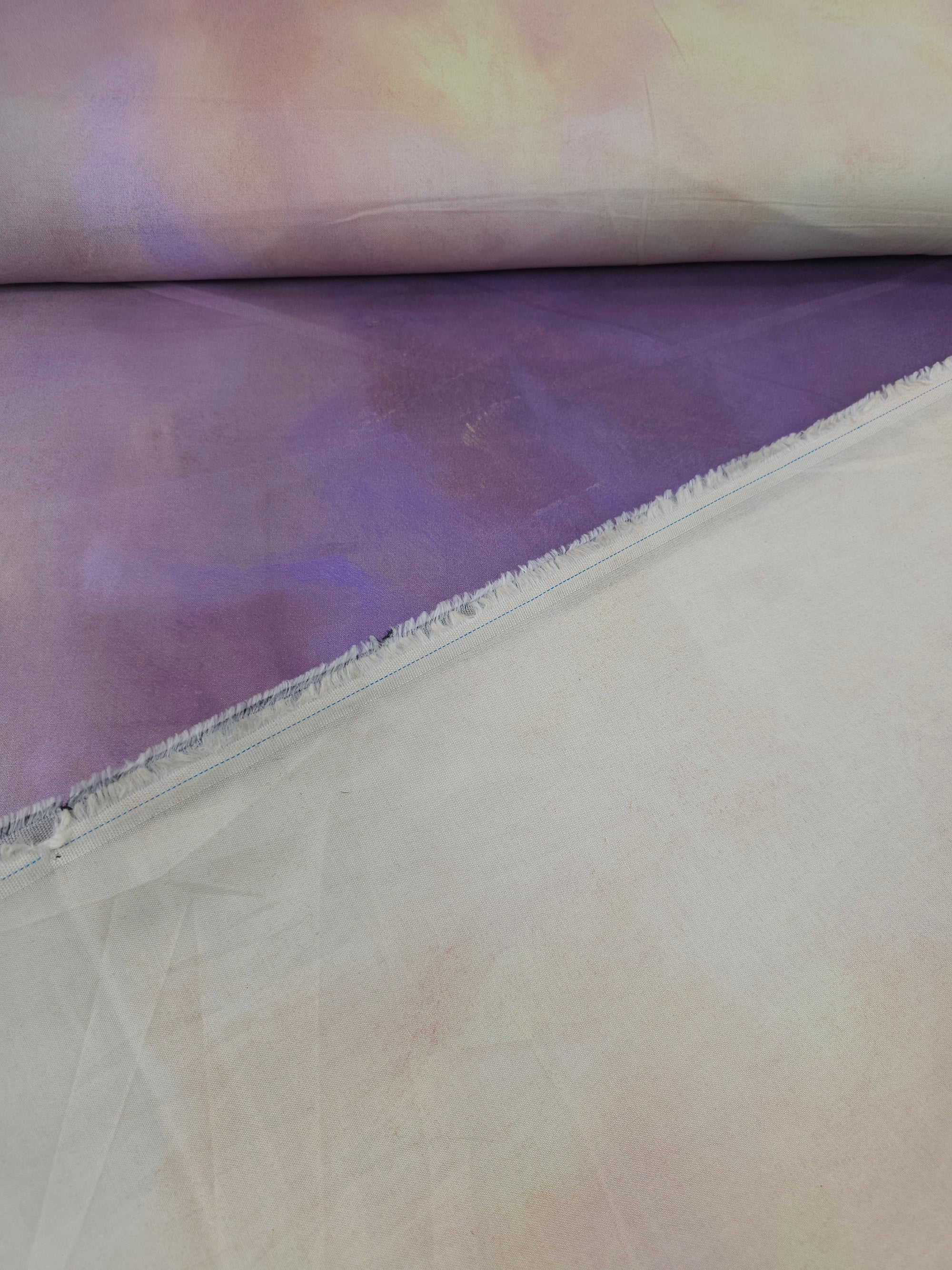Cream/Purple Tie Dye 100% Cotton 106" - Robert Kaufman *EXTRA WIDE*