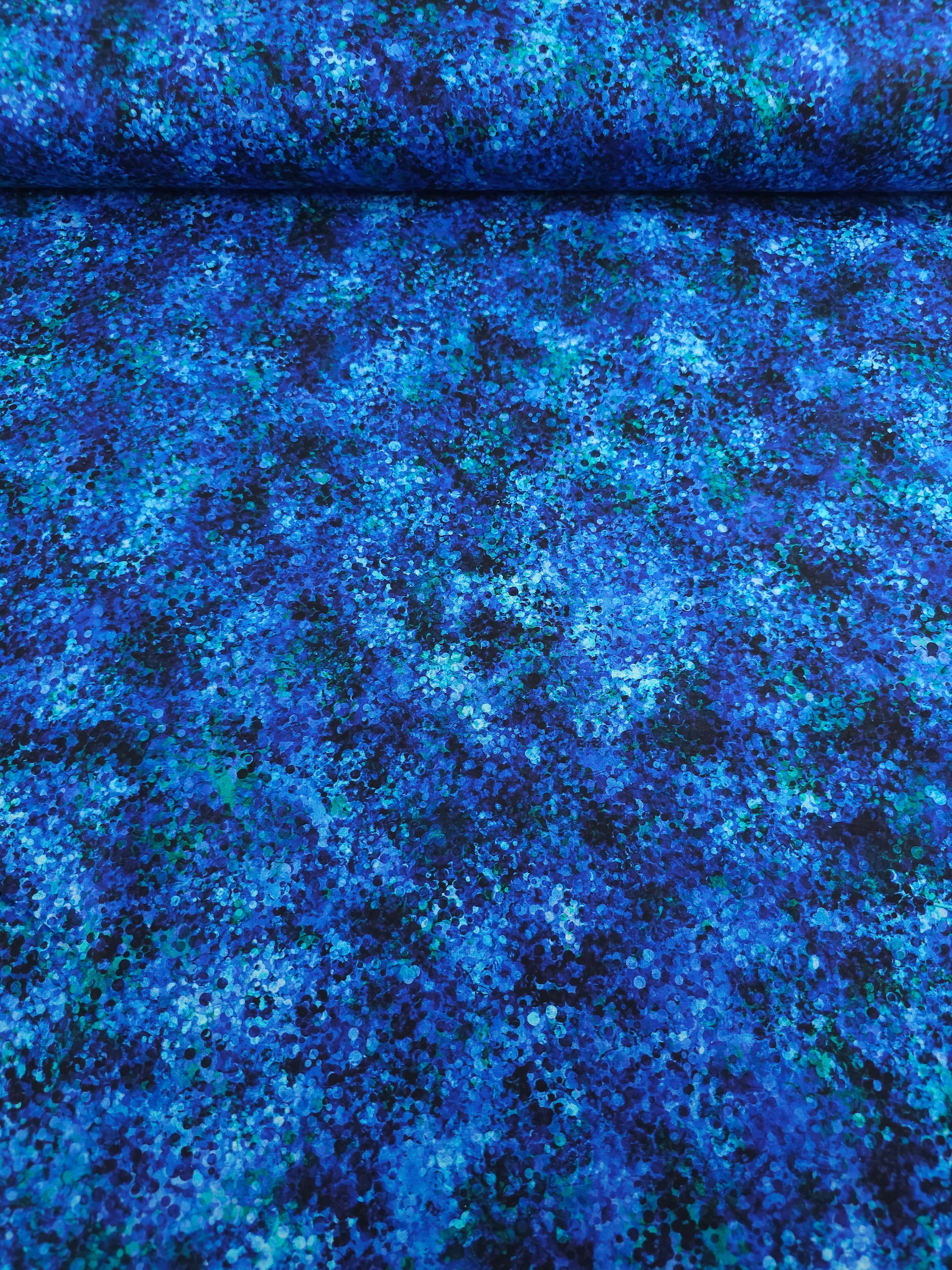 Blue/Teal Confetti Dots 100% Cotton 104" *EXTRA WIDE*