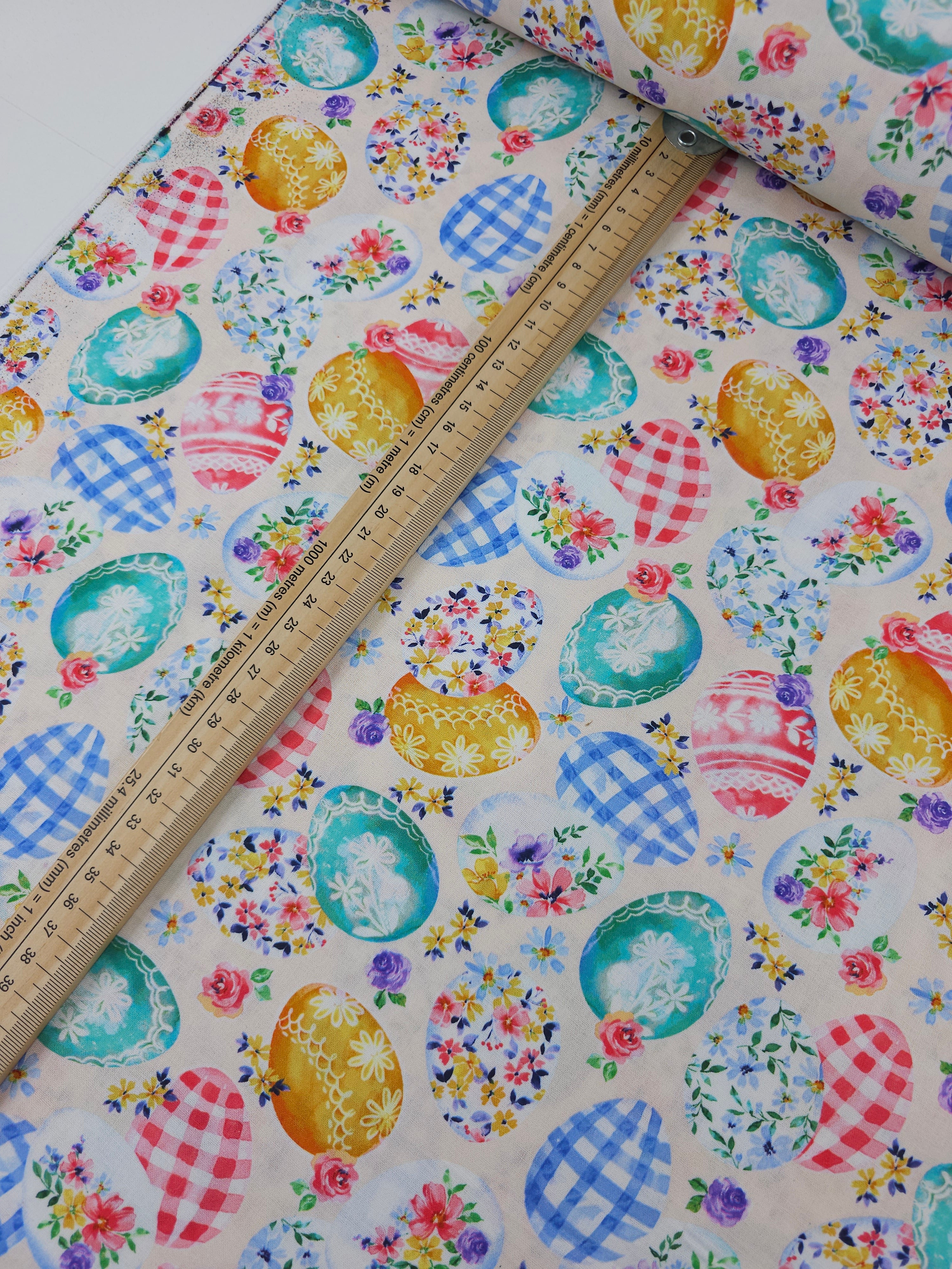 Retro Floral Easter Egg 100% Cotton