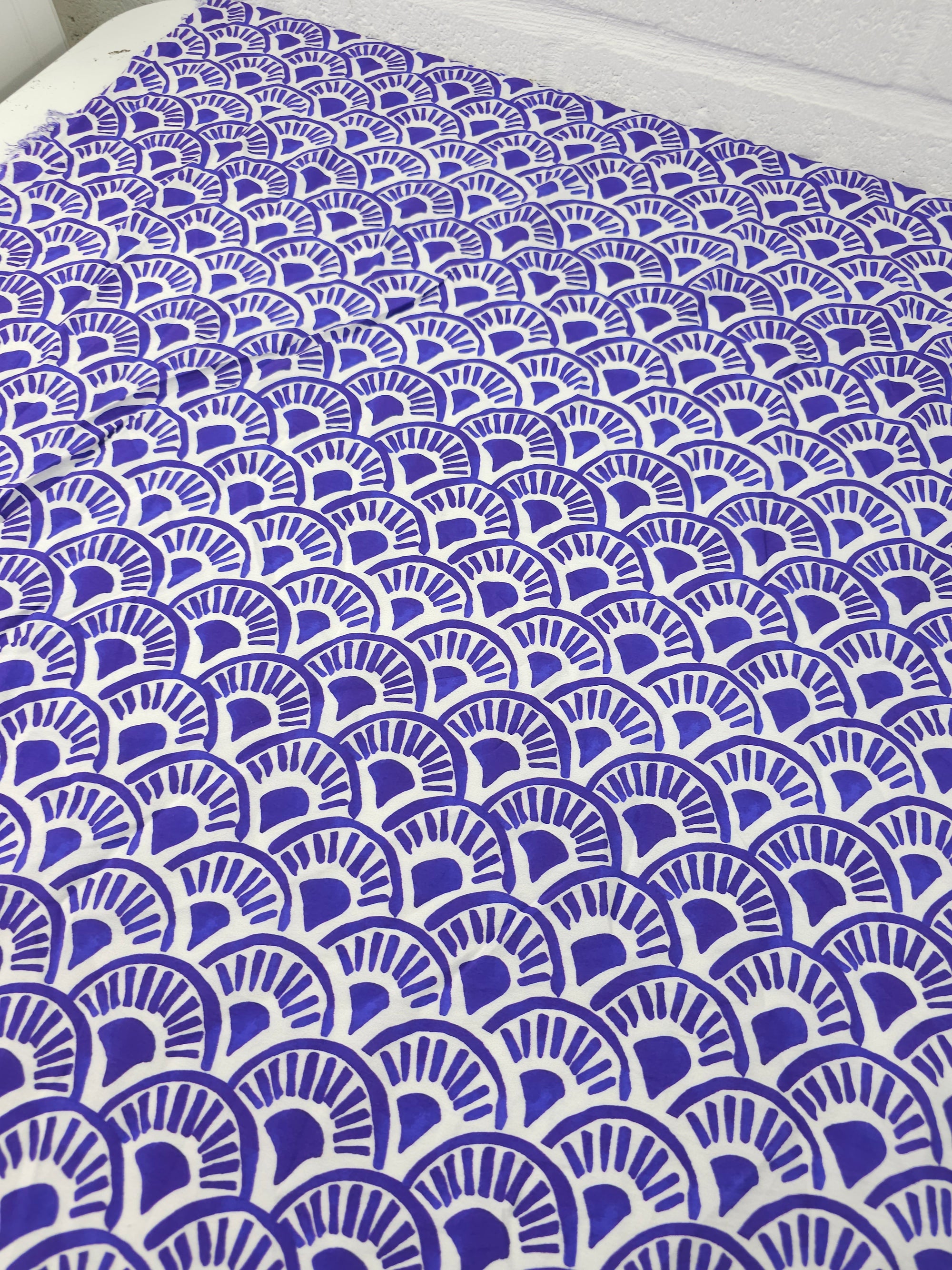 Purple Geometric Scallop Fan Modal Viscose