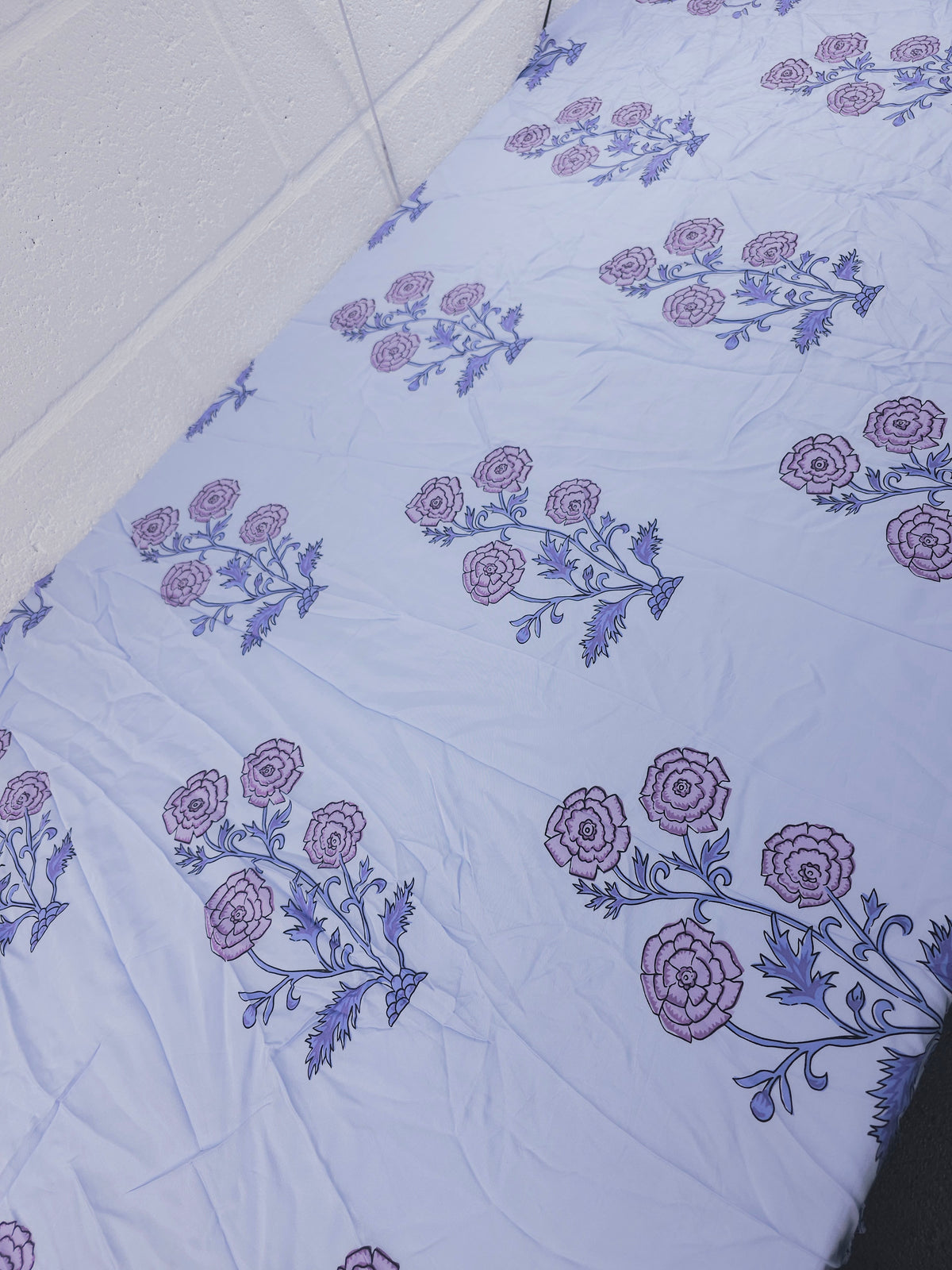 Lavender/Lilac Flower Stem Viscose Satin