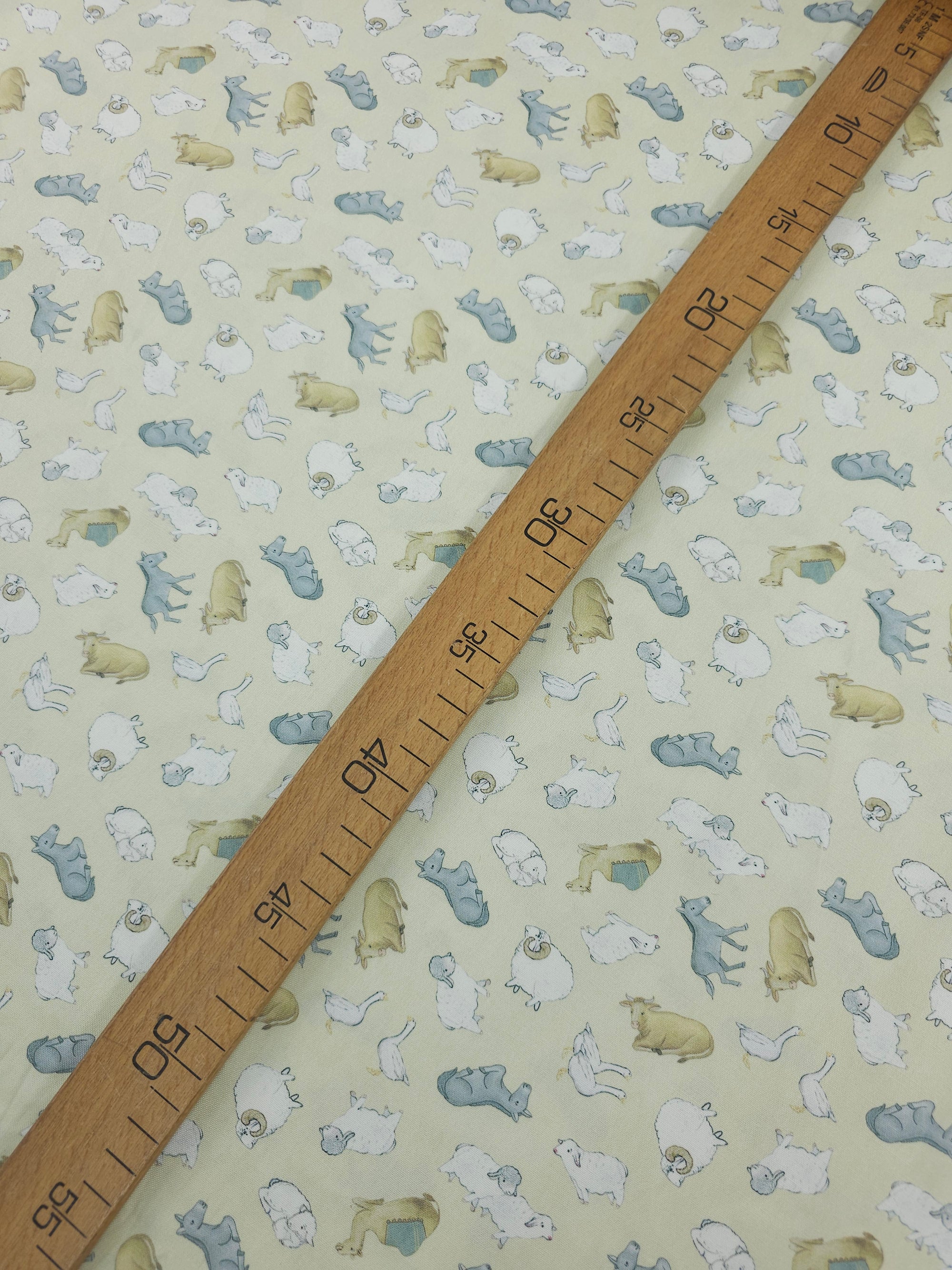 Retro Nativity Farmyard 100% Cotton