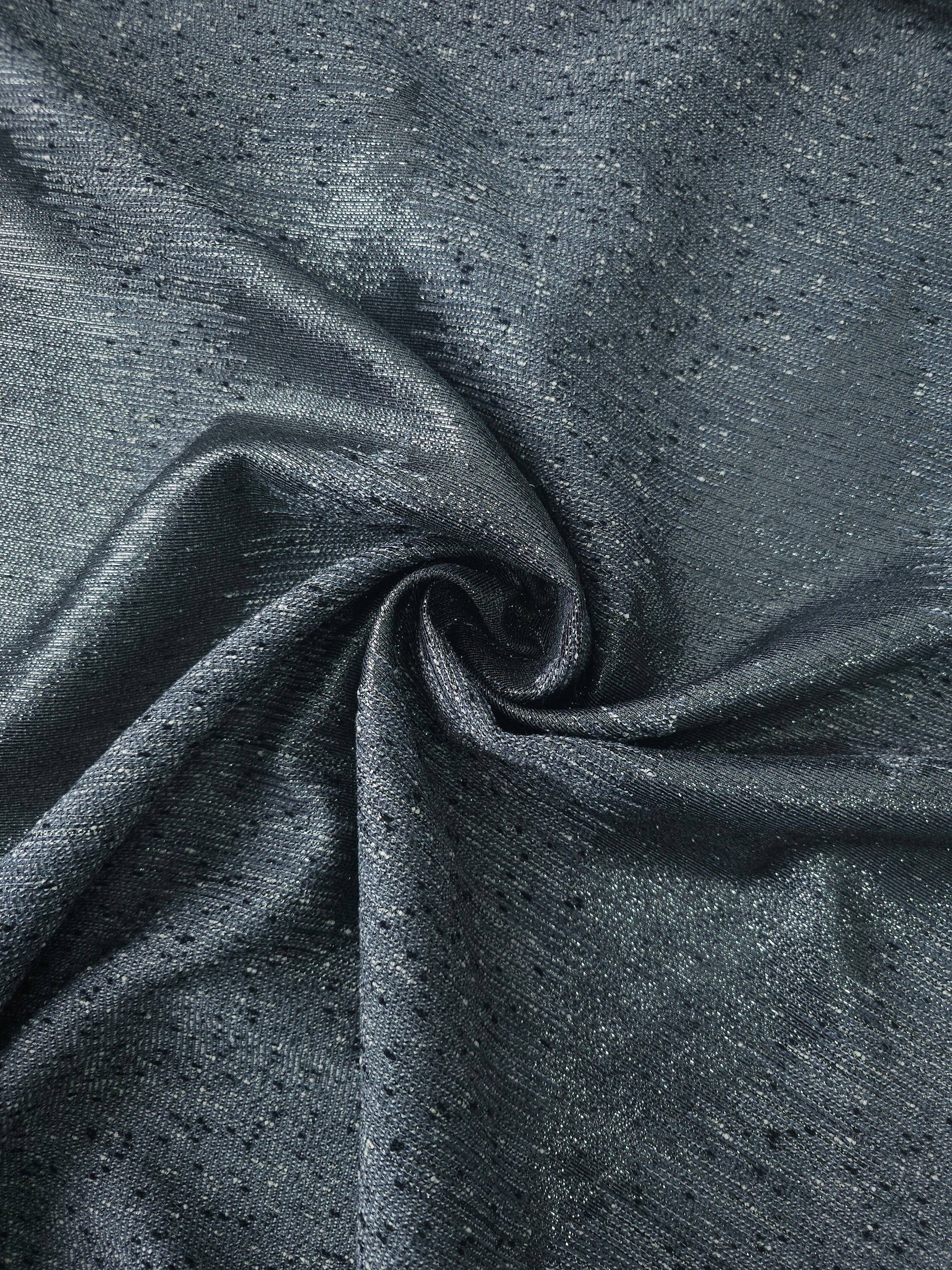 Smokey Grey ZigZag Lurex Jacquard