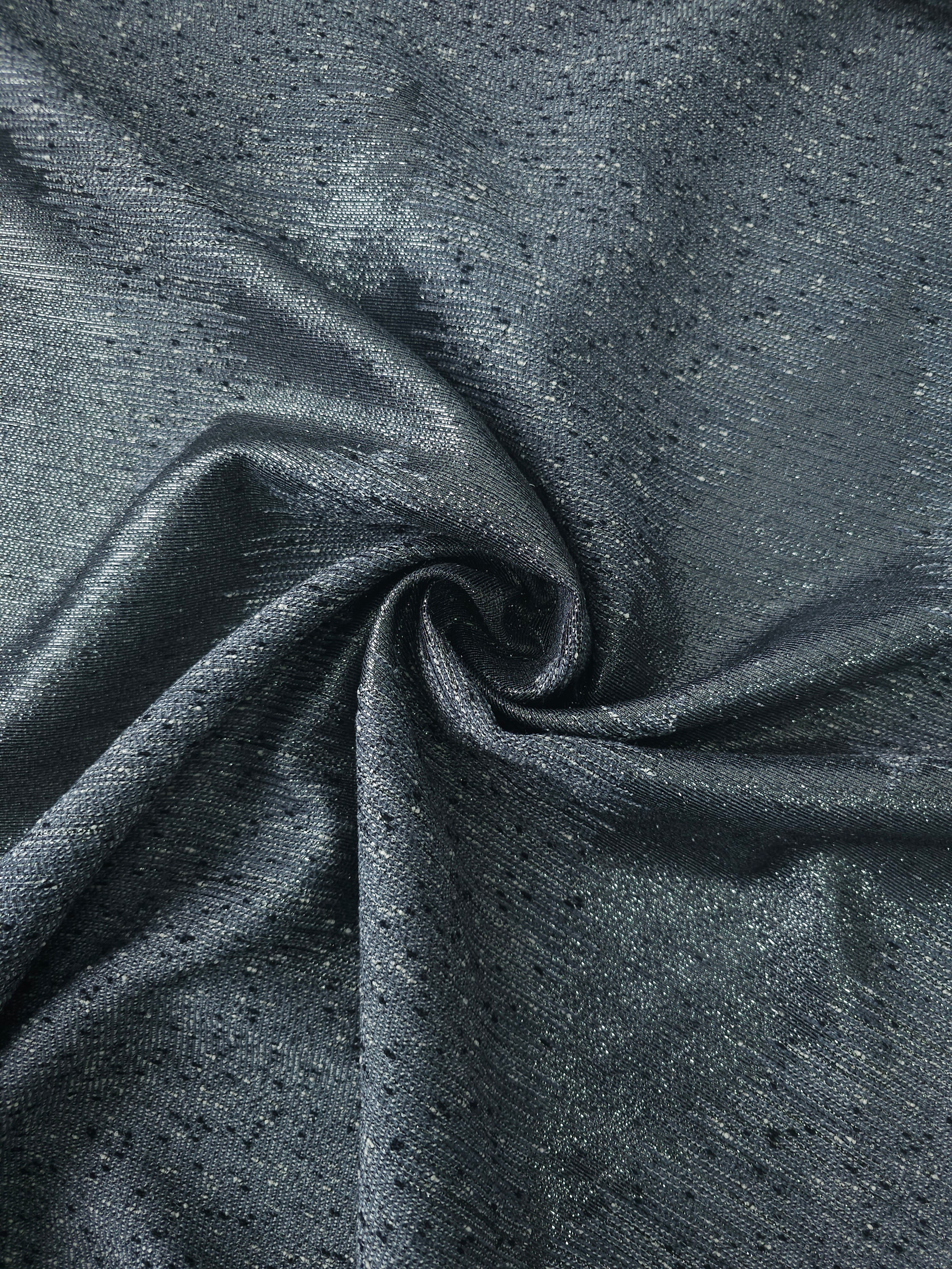 Smokey Grey ZigZag Lurex Jacquard