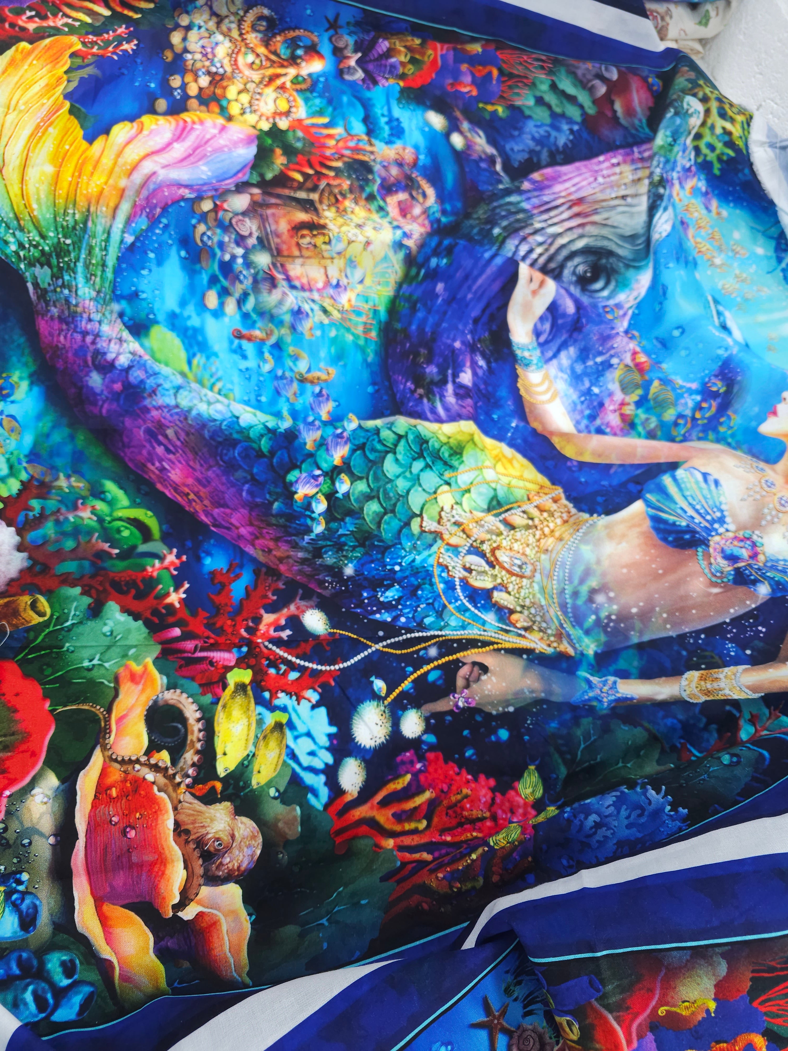 Rainbow mermaid Cotton- 2m piece