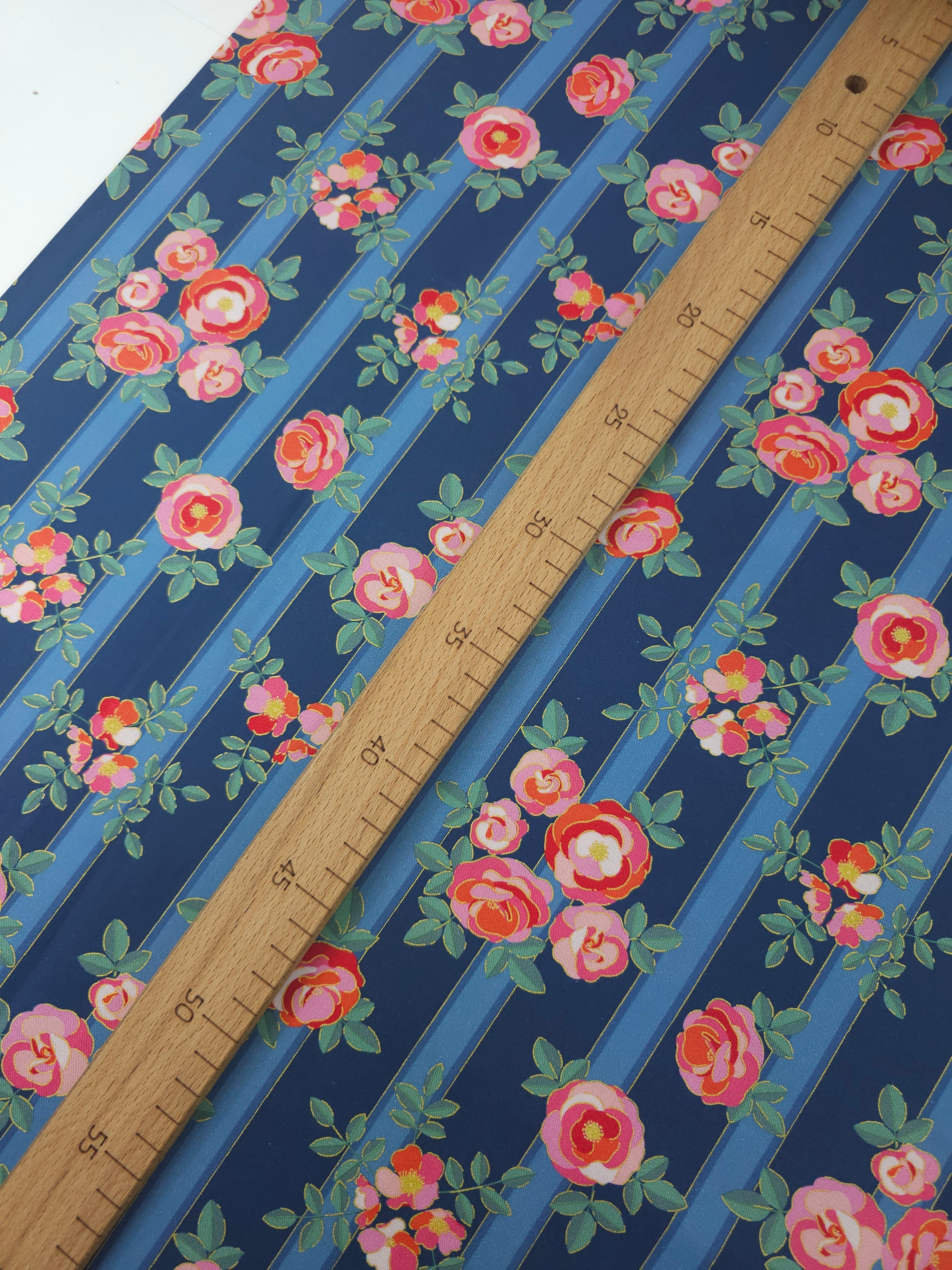 Florescence Rose Stripe 100% Cotton