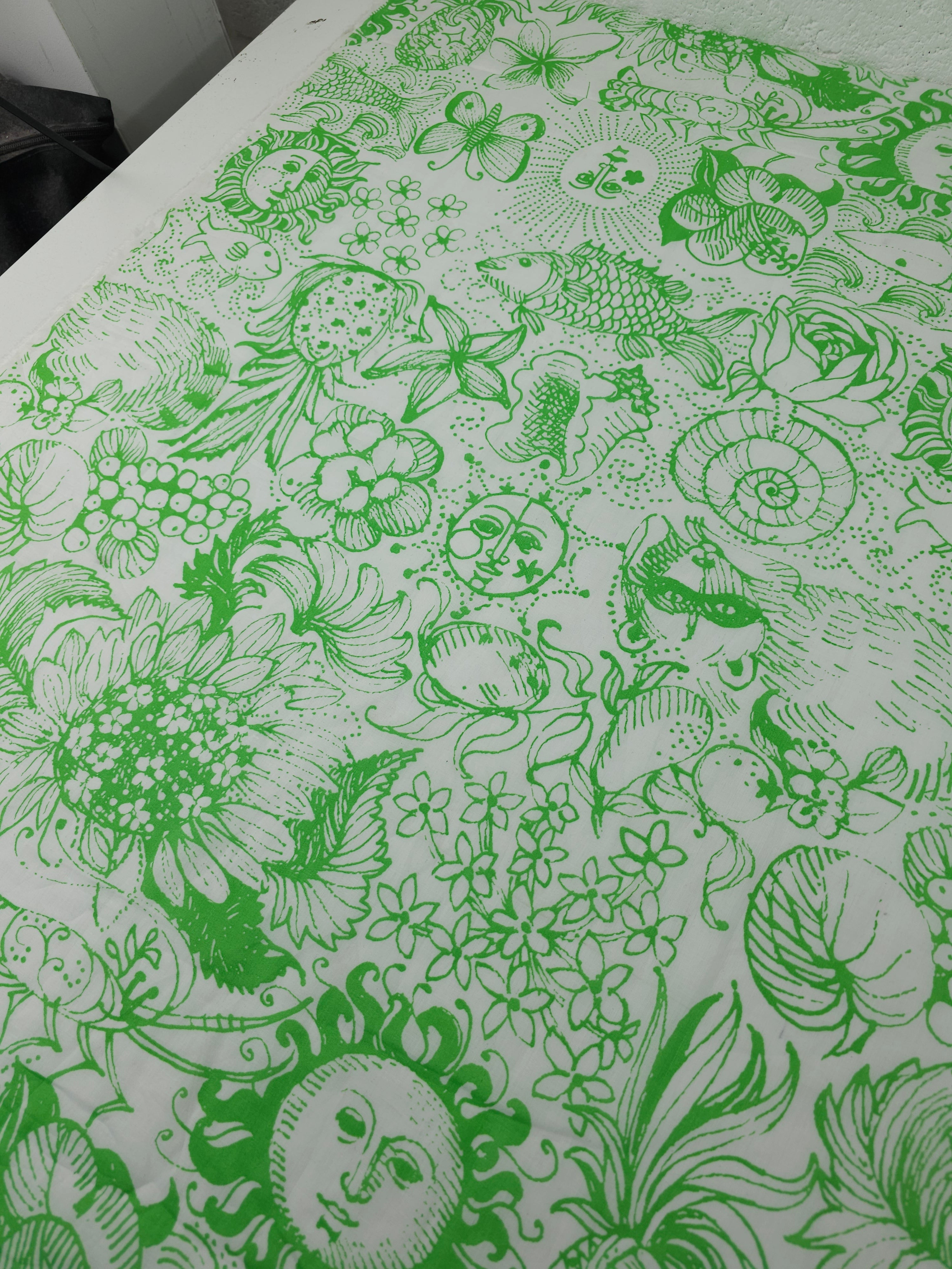 Neon Green Celestial Sea Floral Lightweight Cotton - Lilly Pulitzer