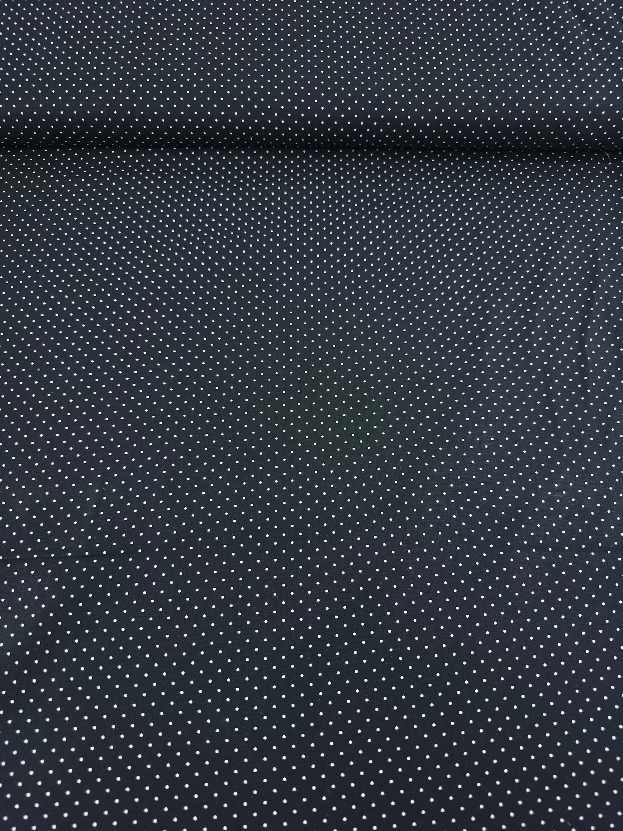 Black Micro Polka 100% Cotton 60"