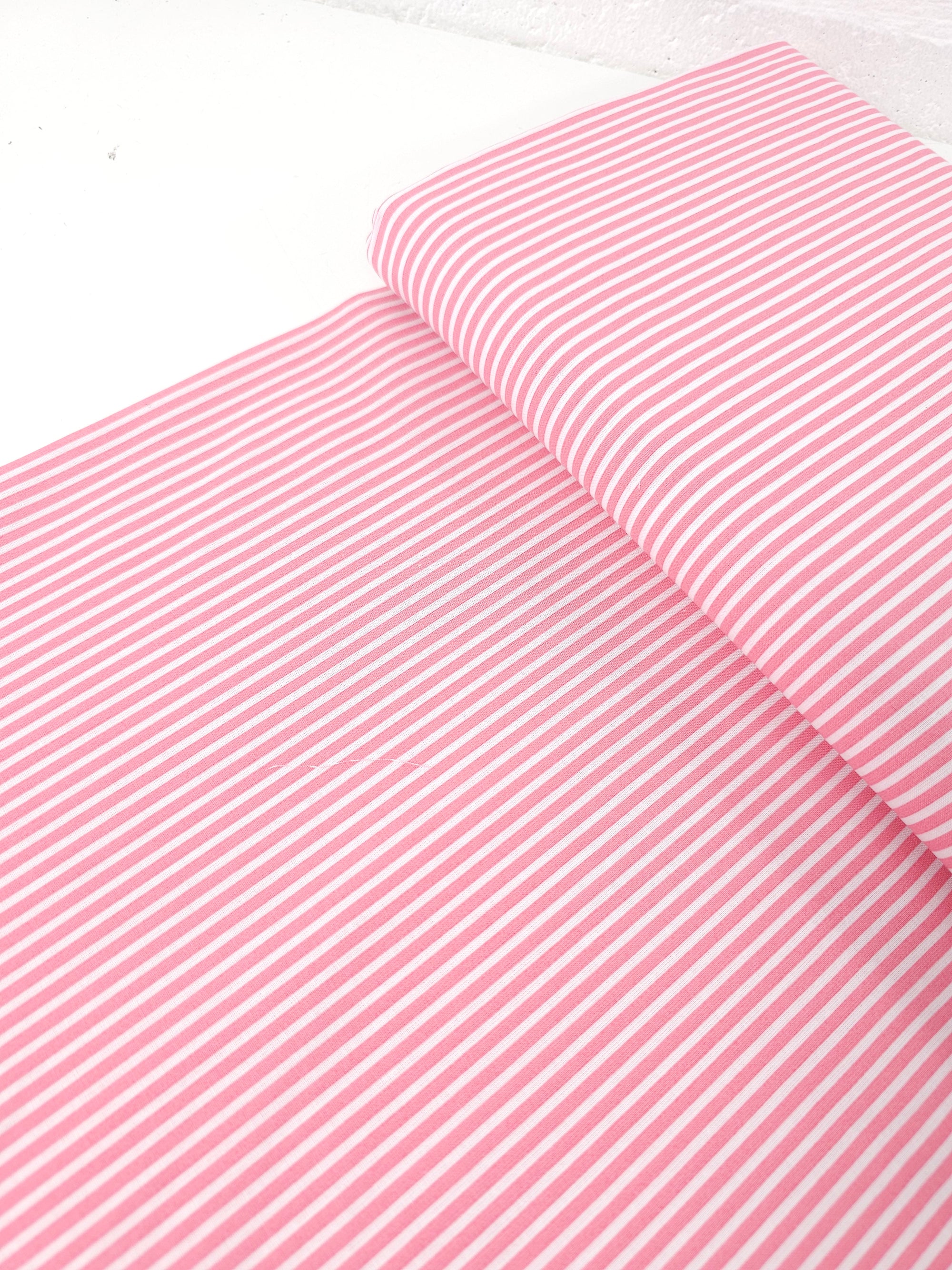 Rose Pink Stripe 100% Cotton