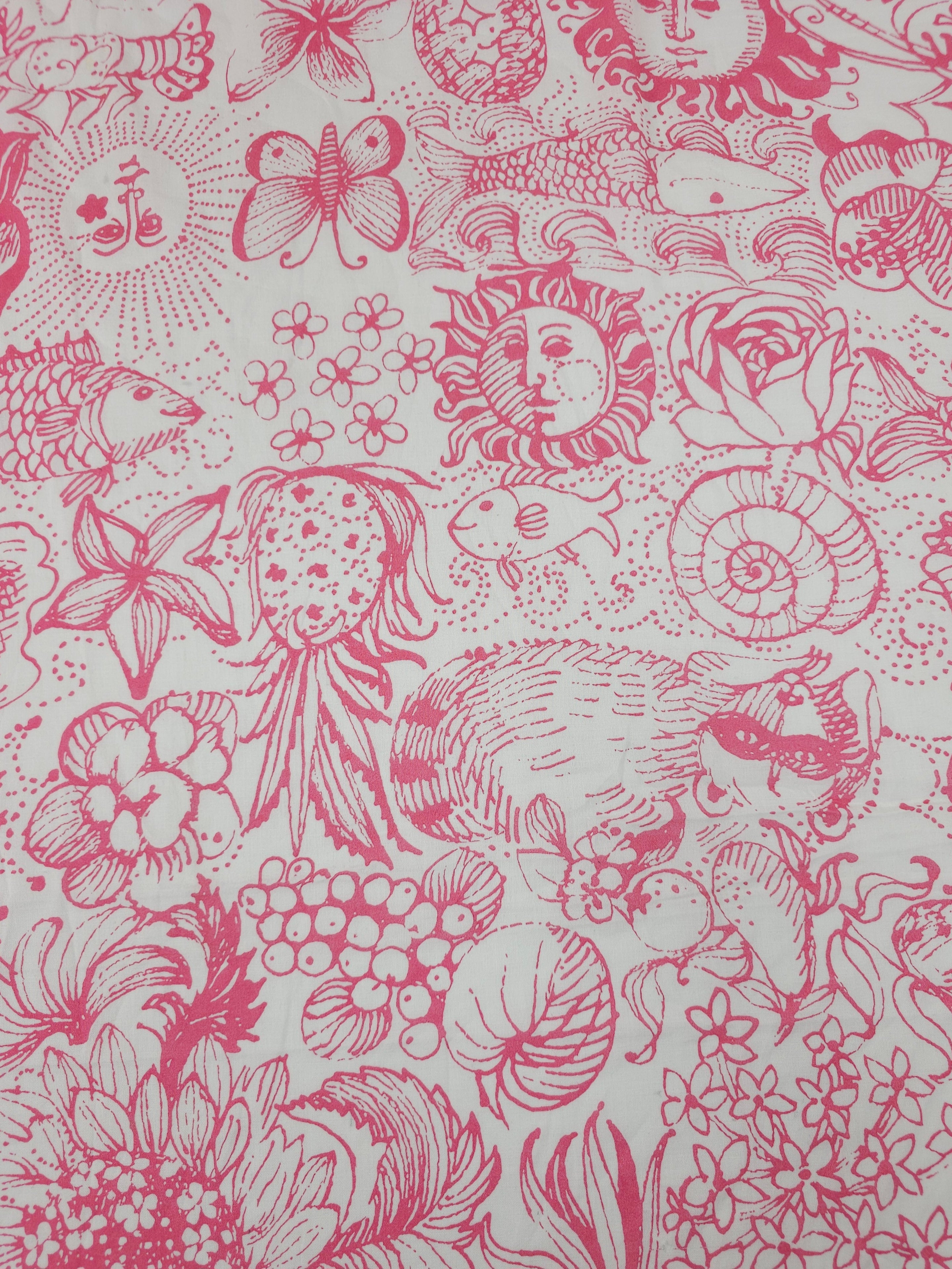 Rosewood Pink Celestial Sea Floral Lightweight Cotton - Lilly Pulitzer