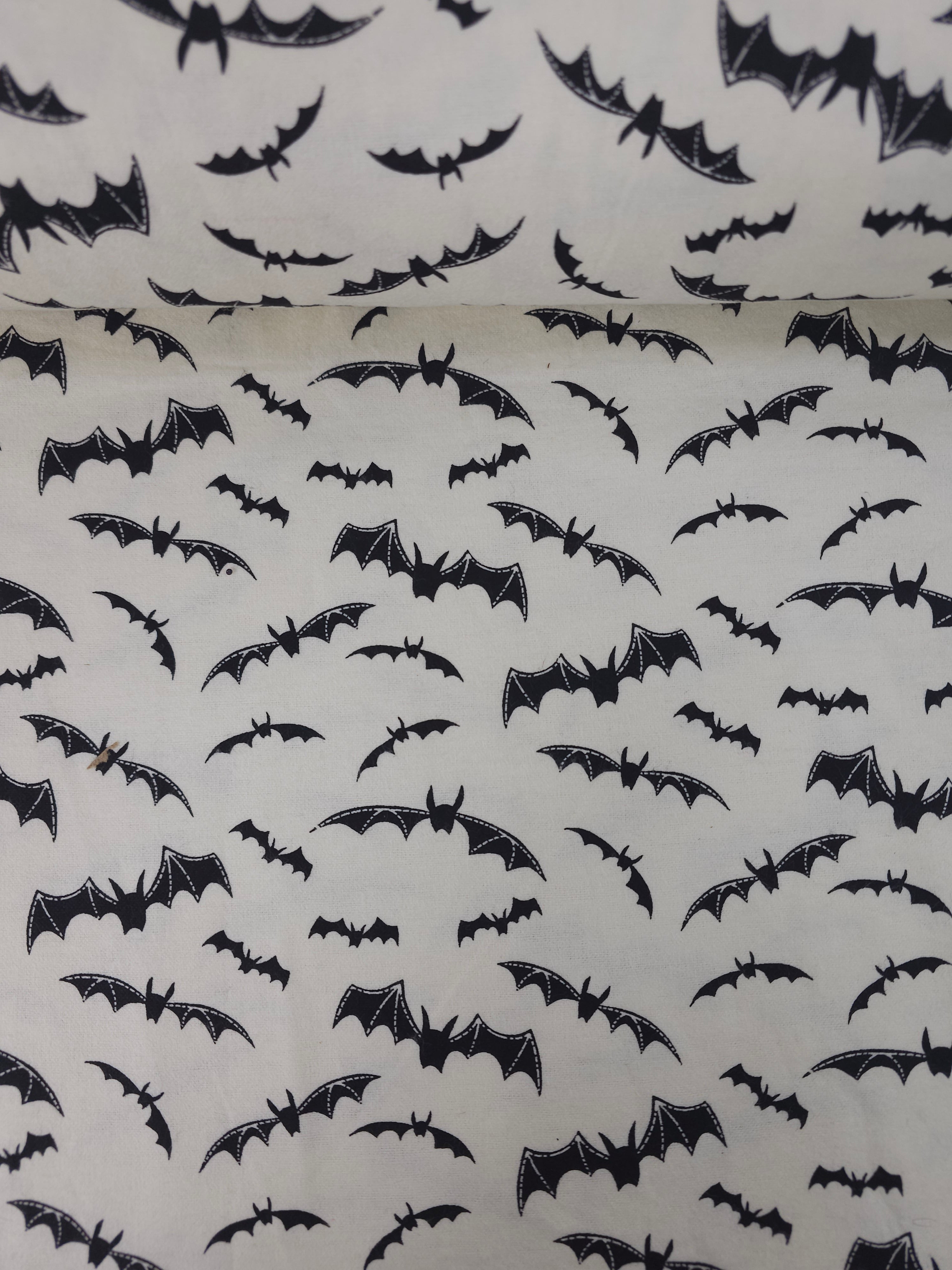 White/Black Bats Lightweight Flannel Cotton