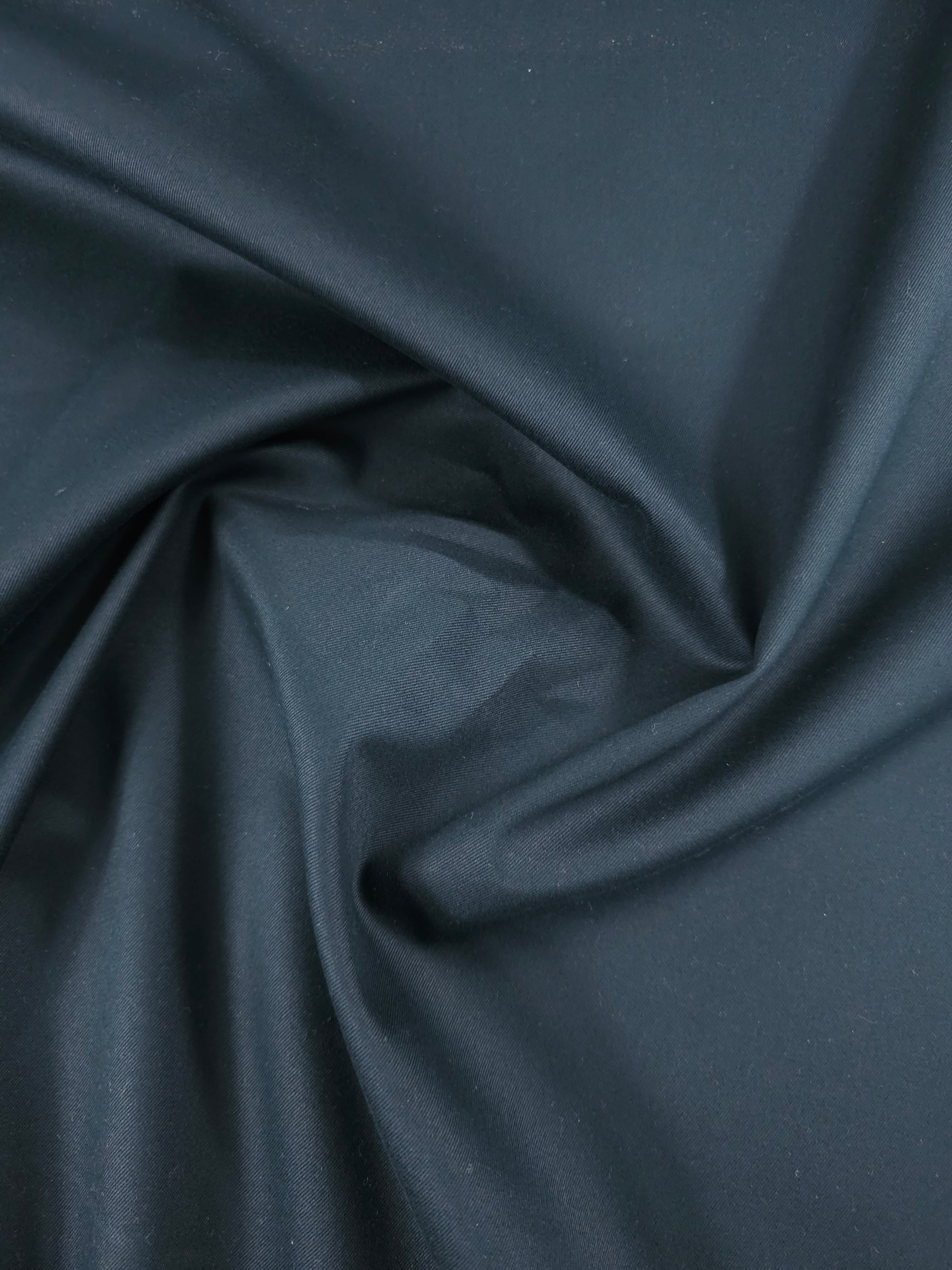 Black Mediumweight Cotton Sateen Twill