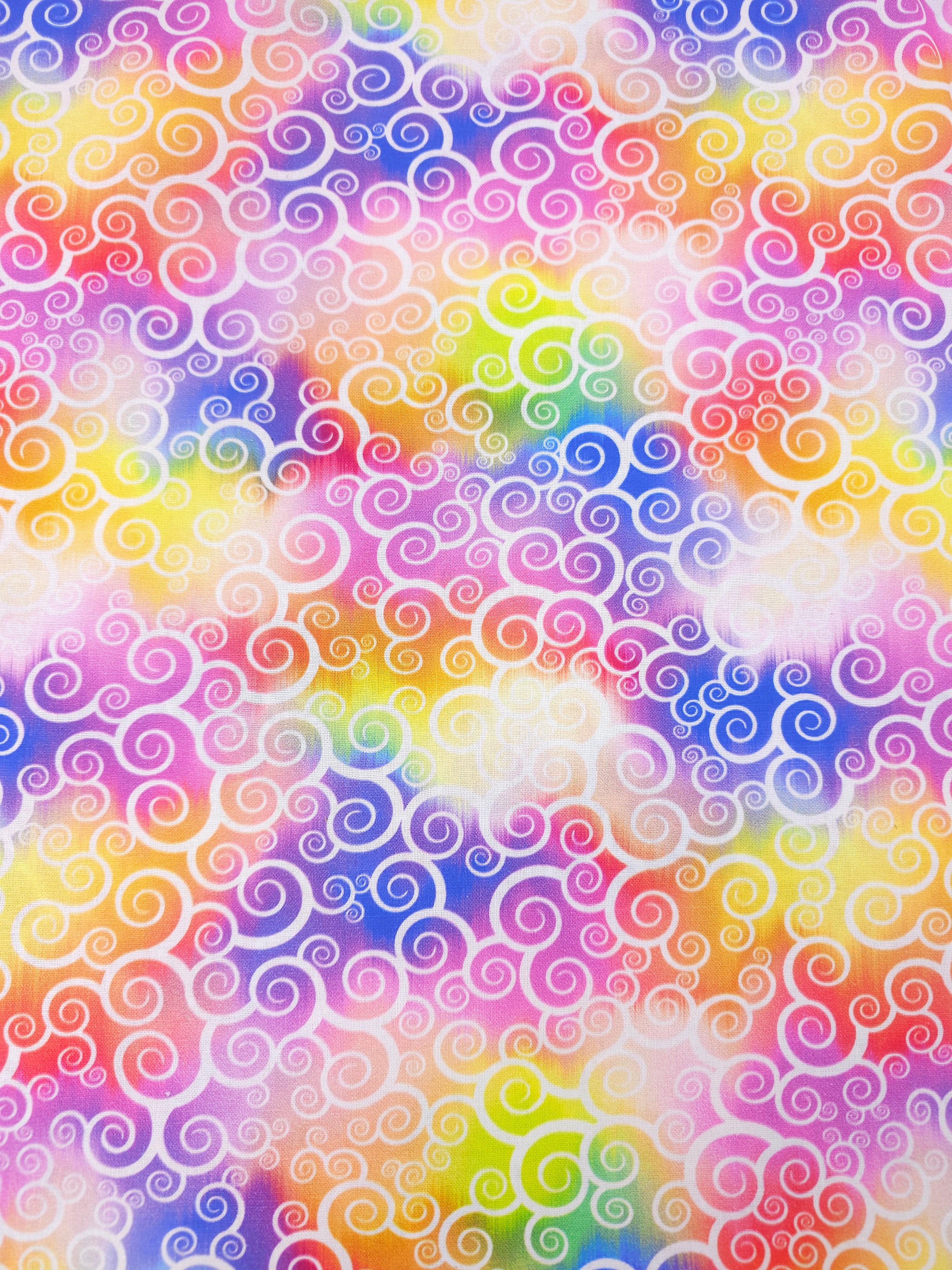 Pastel Rainbow Swirl Cloud Puff 100% Cotton