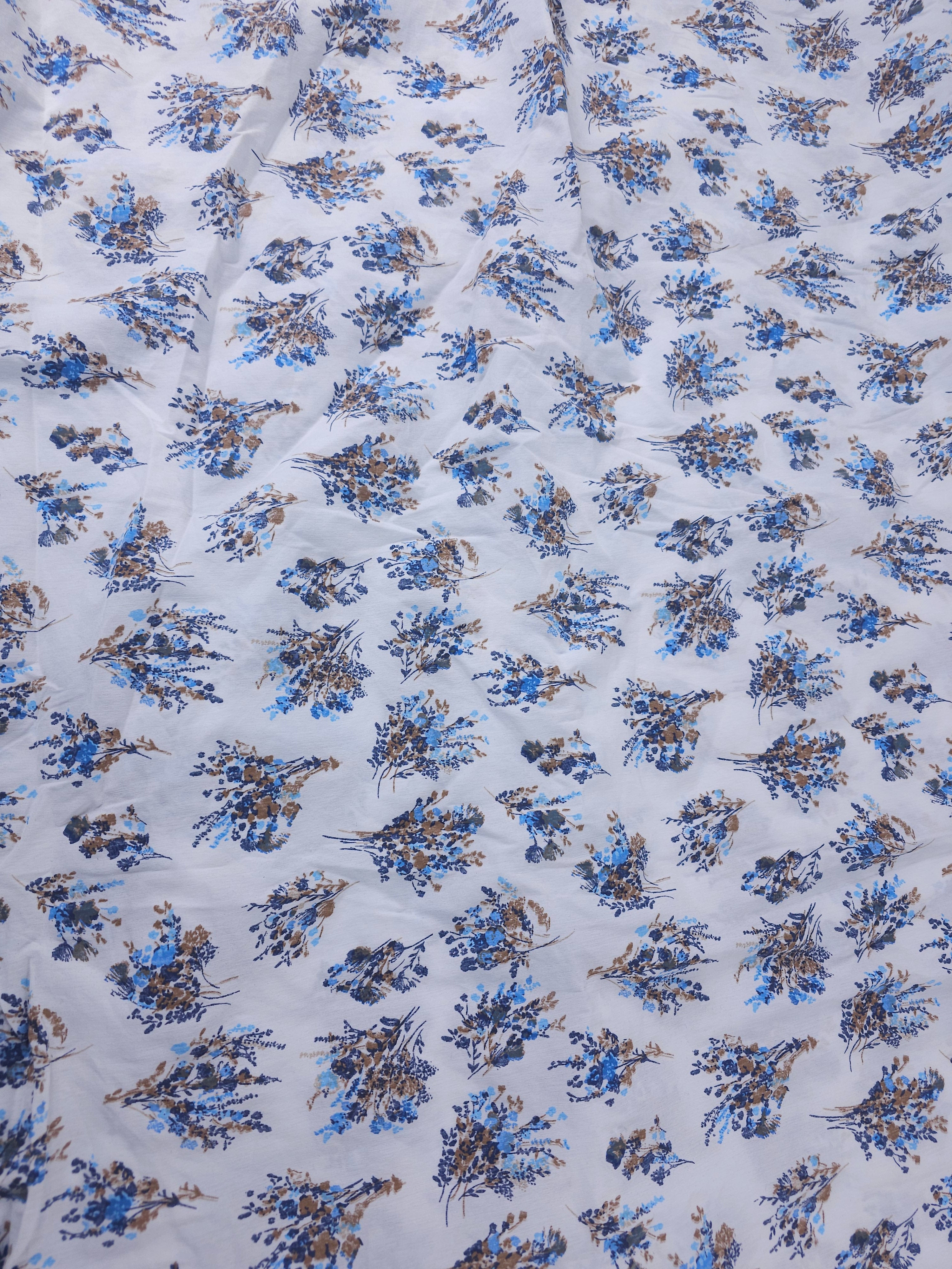 Blue bouquet Viscose- 2m piece