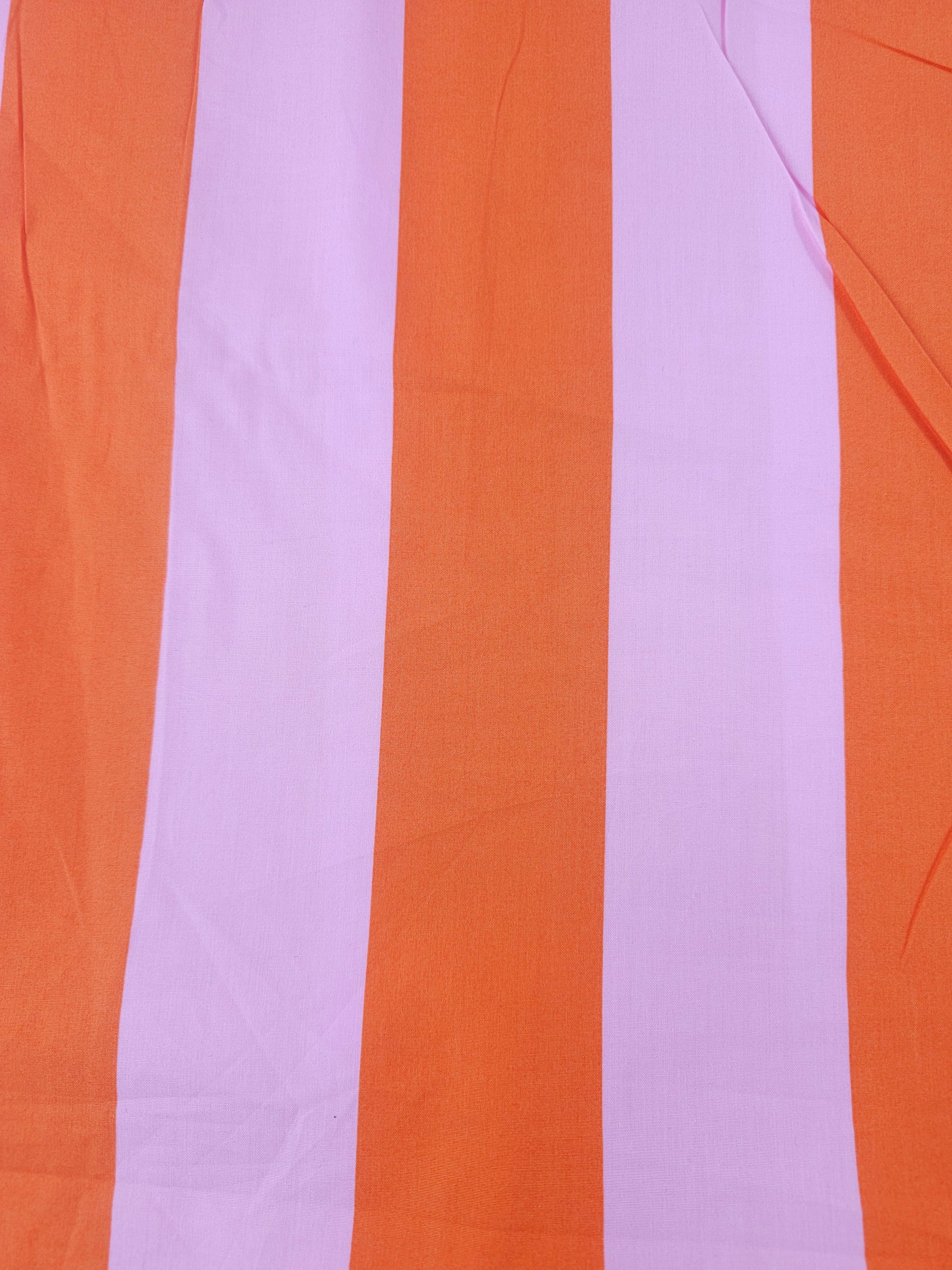 Orange Pink Stripe 100% Cotton 118” - Ikea *EXTRA WIDE*