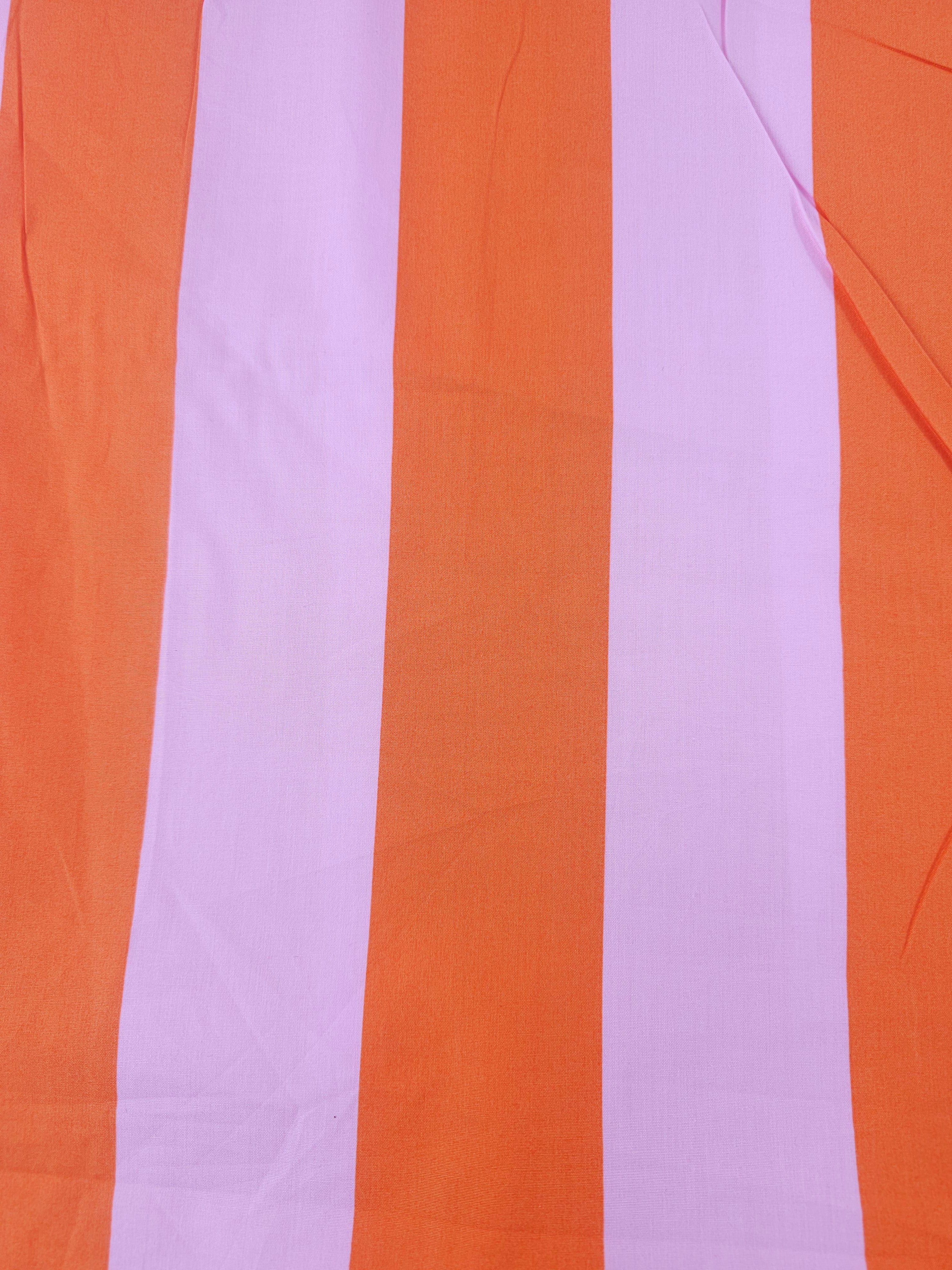 Orange Pink Stripe 100% Cotton 118” - Ikea *EXTRA WIDE*