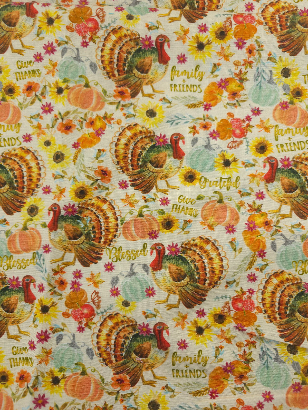 Fall turkeys Cotton- 1.3m piece