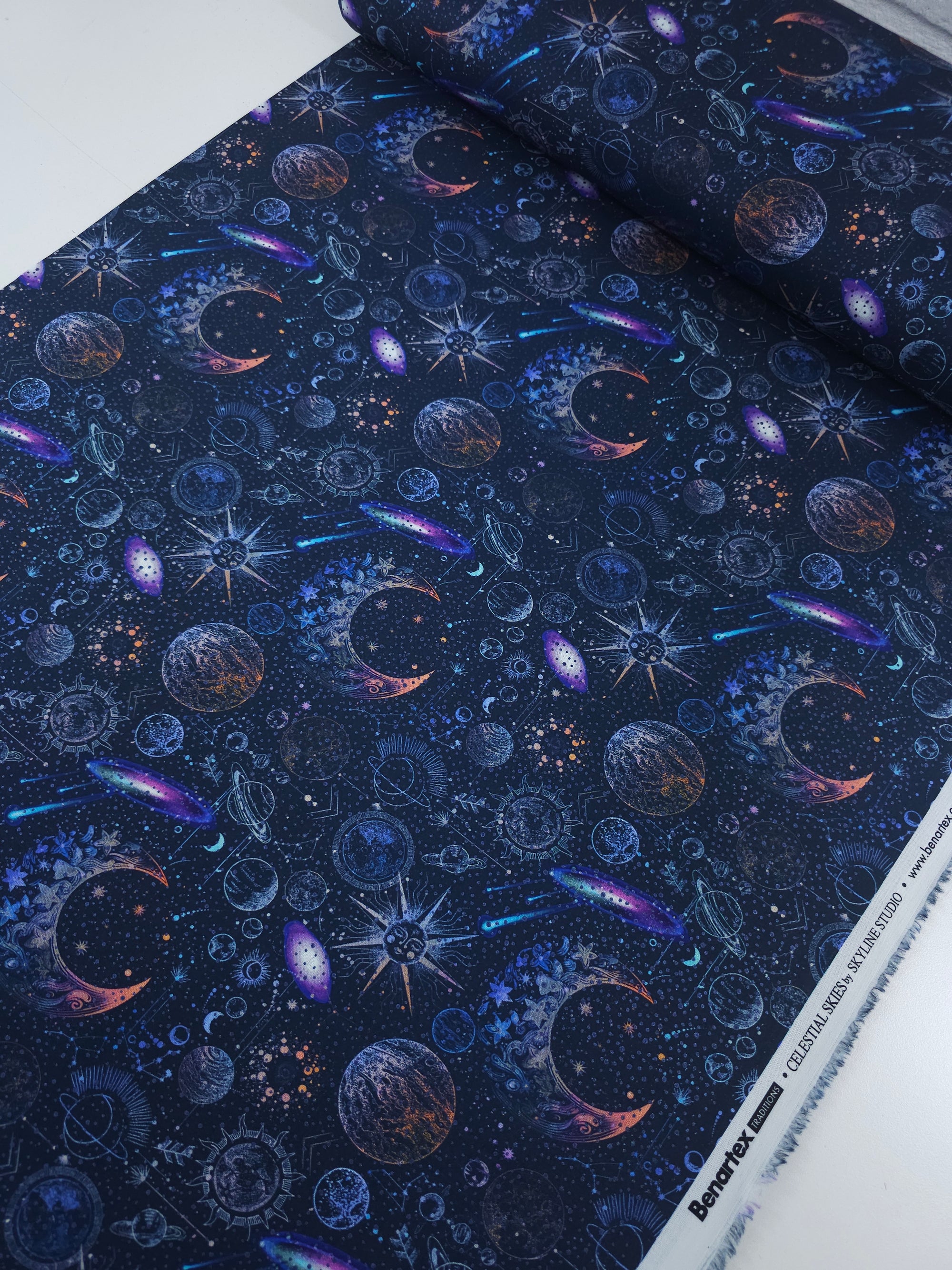 Navy Astronomical Skies 100% Cotton