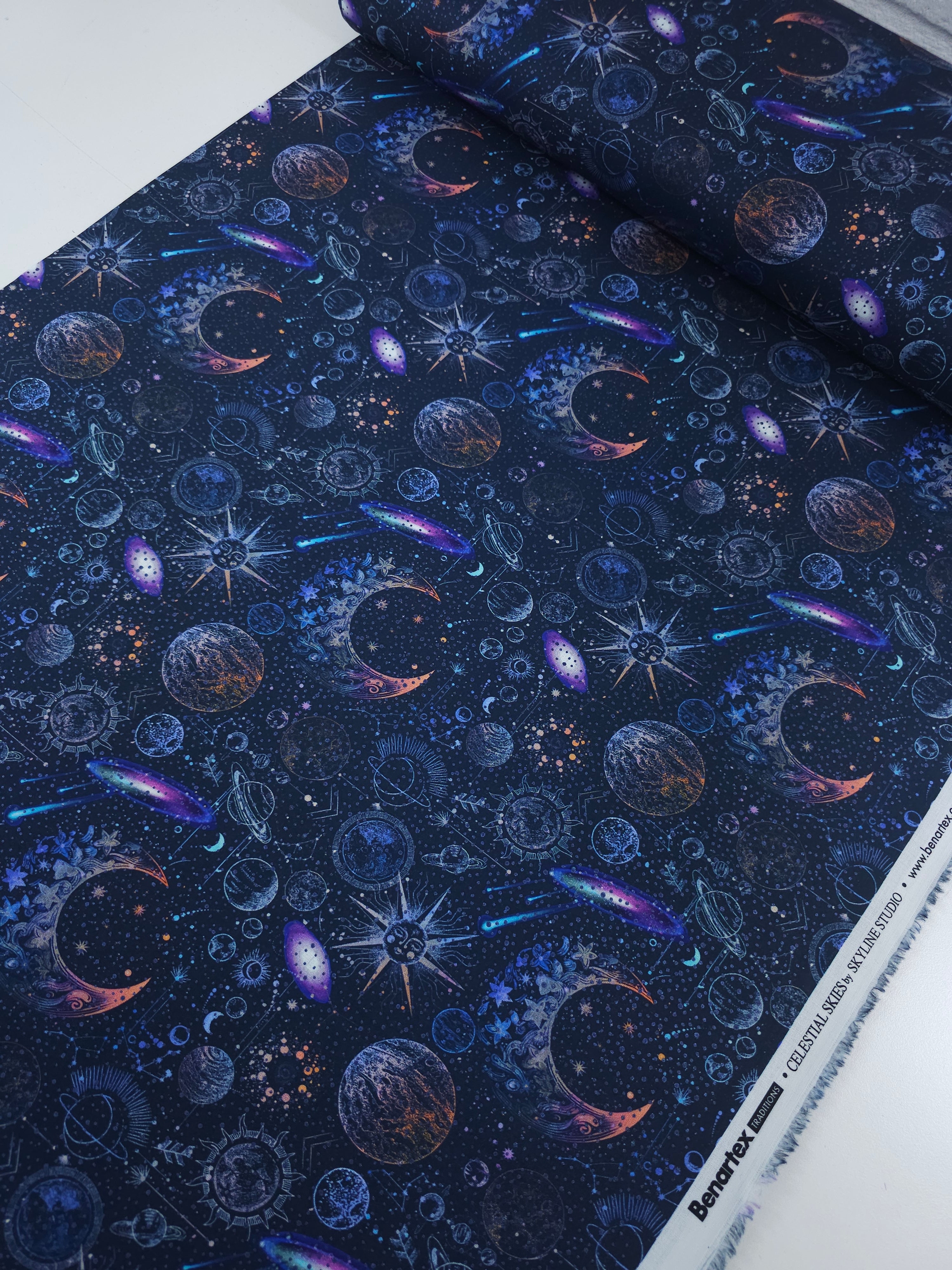 Navy Celestial Skies 100% Cotton