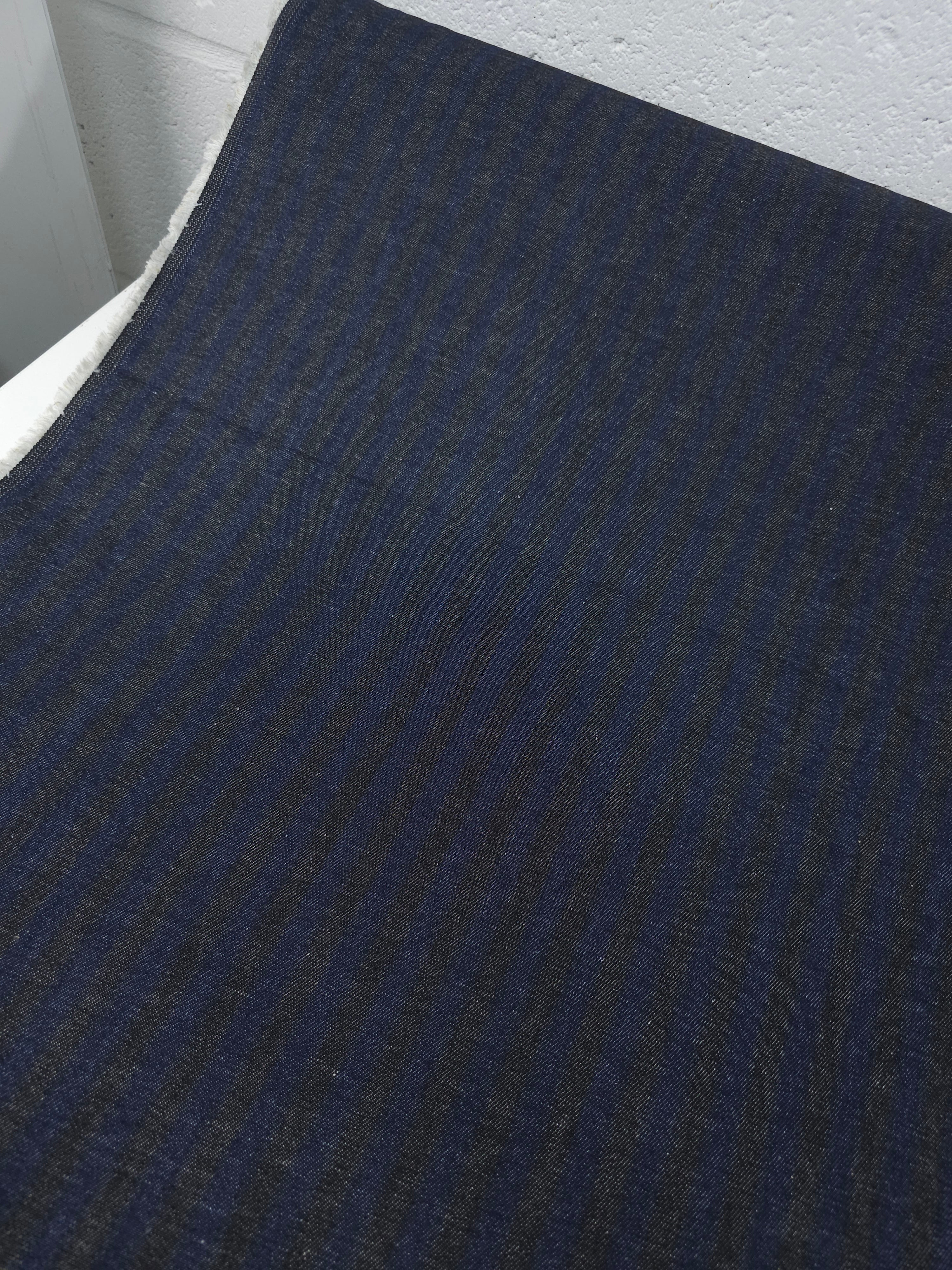 Ink Blue/Black Stripe Denim