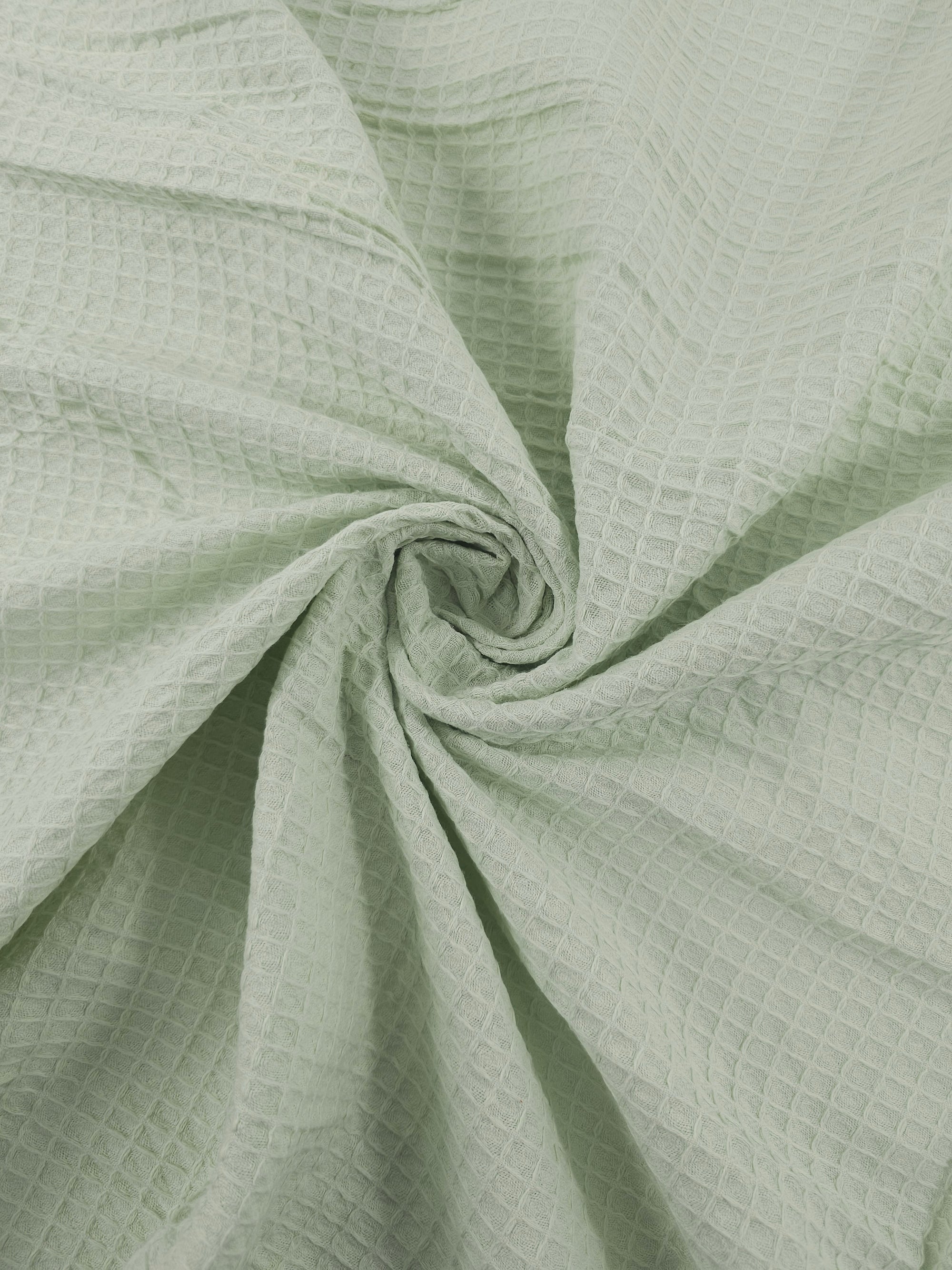 Pale Mint Green Waffle Cotton *EXTRA WIDE*