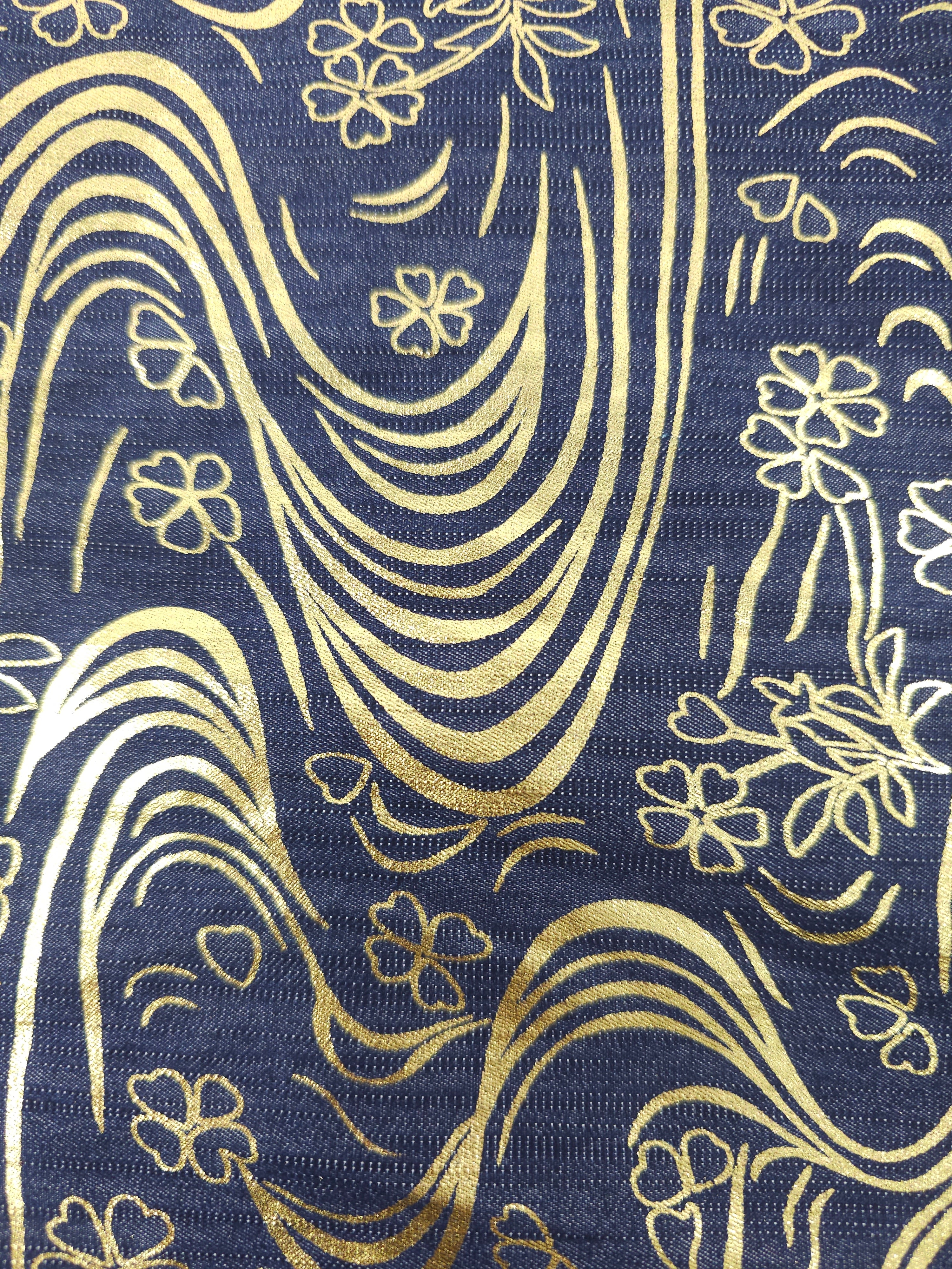 Dark metallic gold wiggle Viscose-2m piece