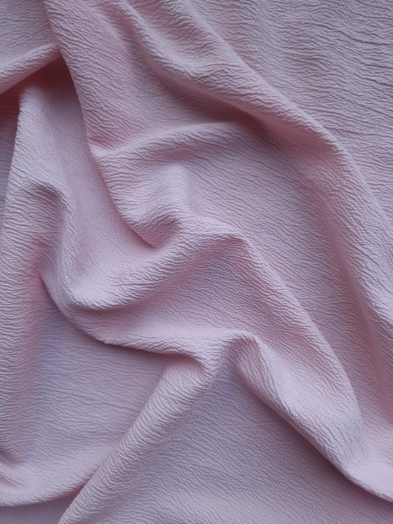 Powder Pink Crinkle Poly Elastane - 3.70m piece