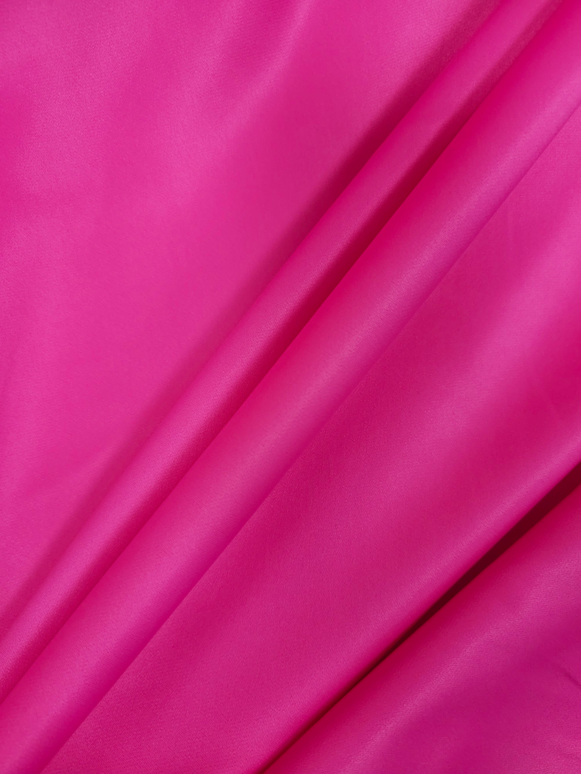 Fuchsia Pink Satin Backed Viscose