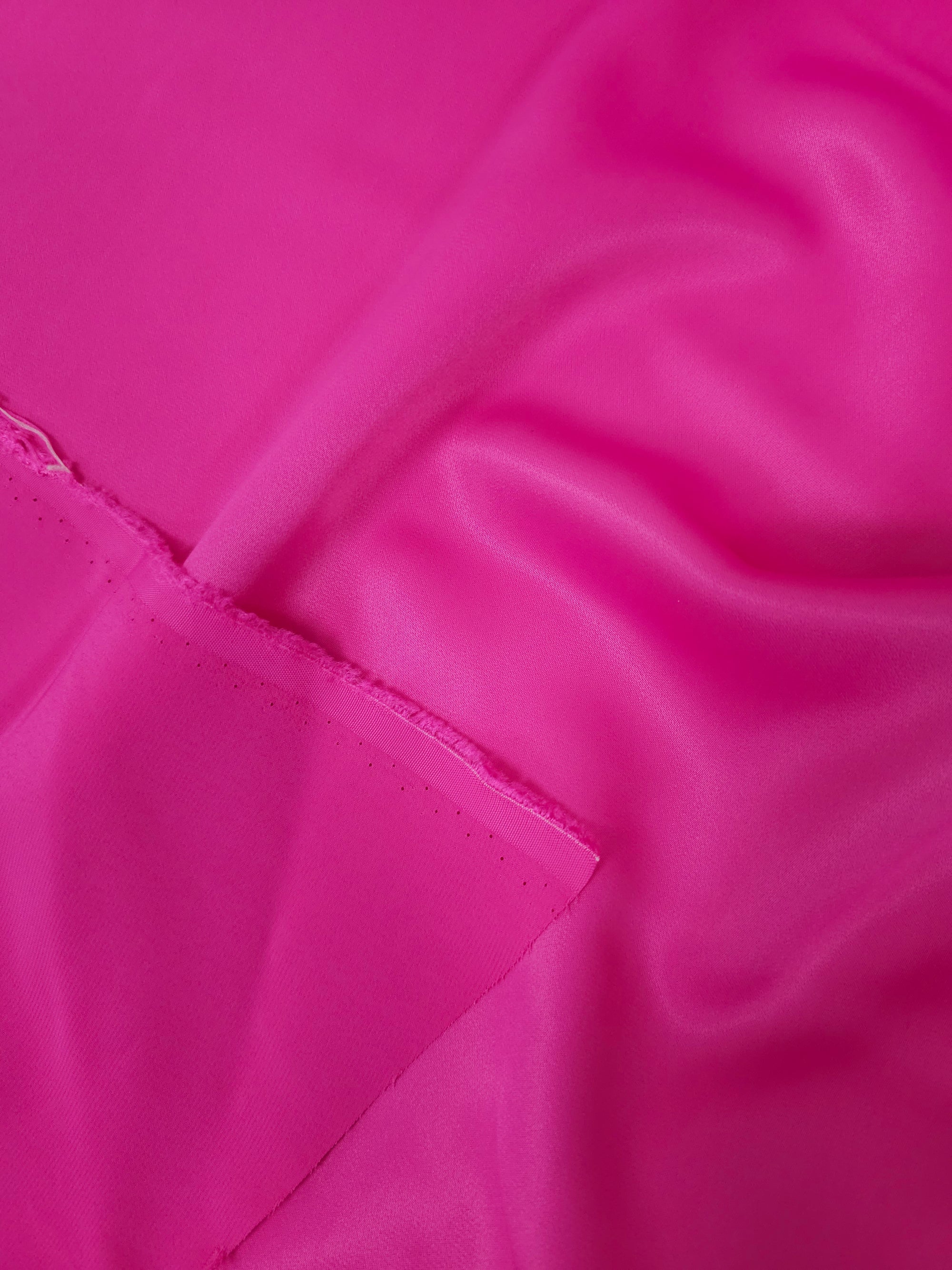 Fuchsia Pink Satin Backed Viscose