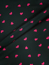 Pink/Black Heart Poly Satin