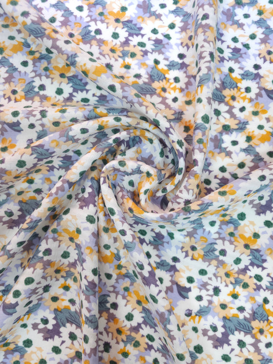 Vintage Floral Poly Viscose Blend