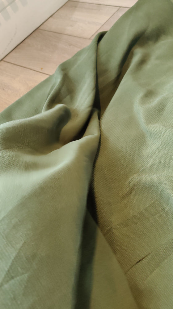 Deep Sage Green Poly Crepe