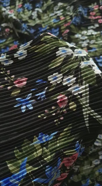Floral Poly Plisse
