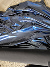 Dark Blue Foil-look PU Leather