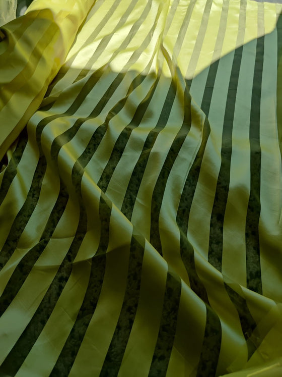 Striped Burnout Acetate-Organza Yellow