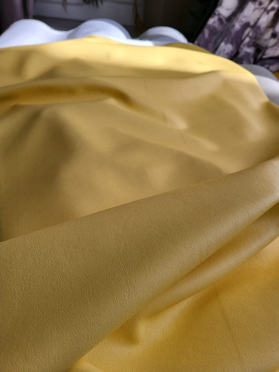 Yellow Viscose-backed PU Leather